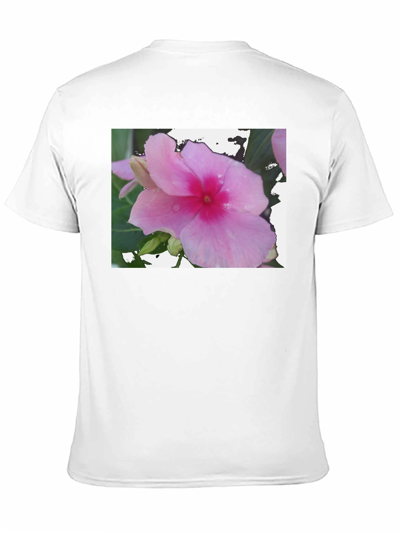 Black Pink Flower Graphic Black T-Shirt view 11