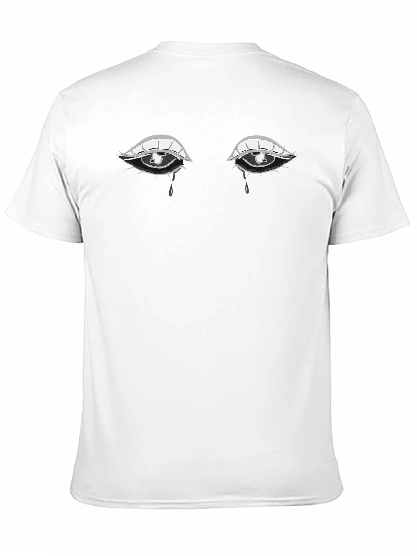 Black Tearful Eyes Graphic Tee - Expressive Black T-Shirt view 11