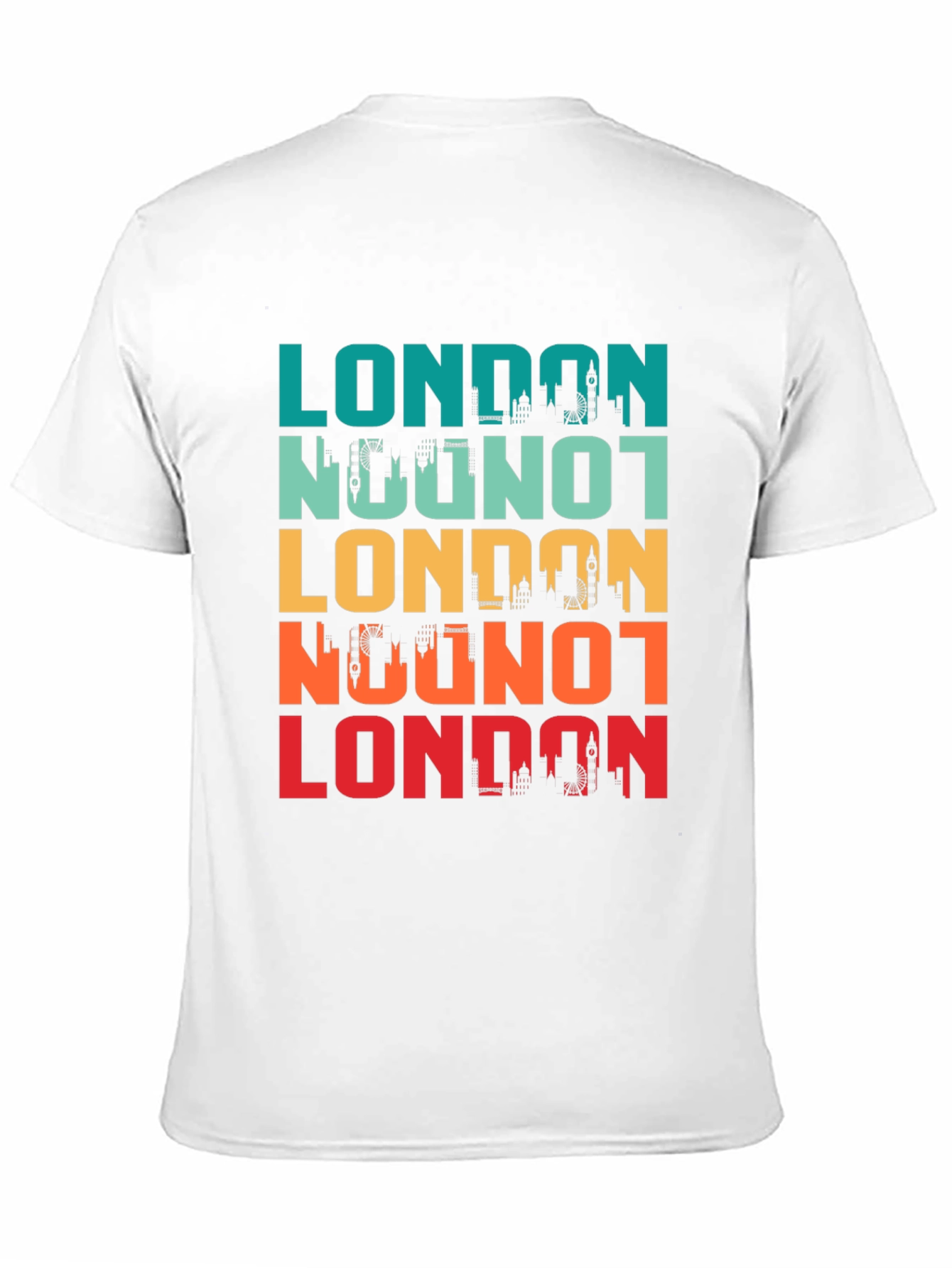 Black London Skyline Retro Graphic T-Shirt view 11