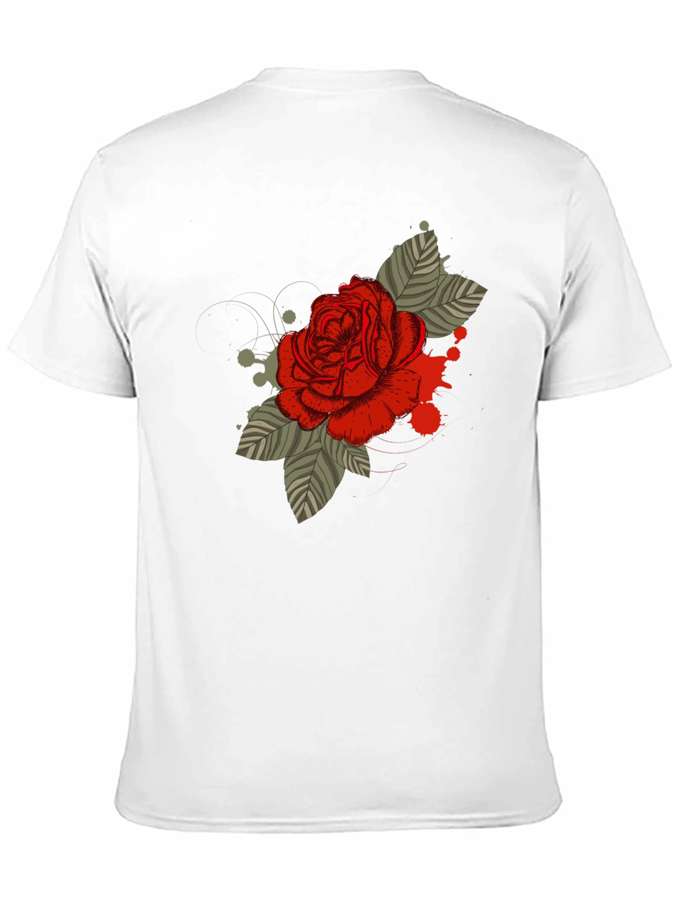 Black Rose Graphic T-Shirt - Men's Black Tee view 11