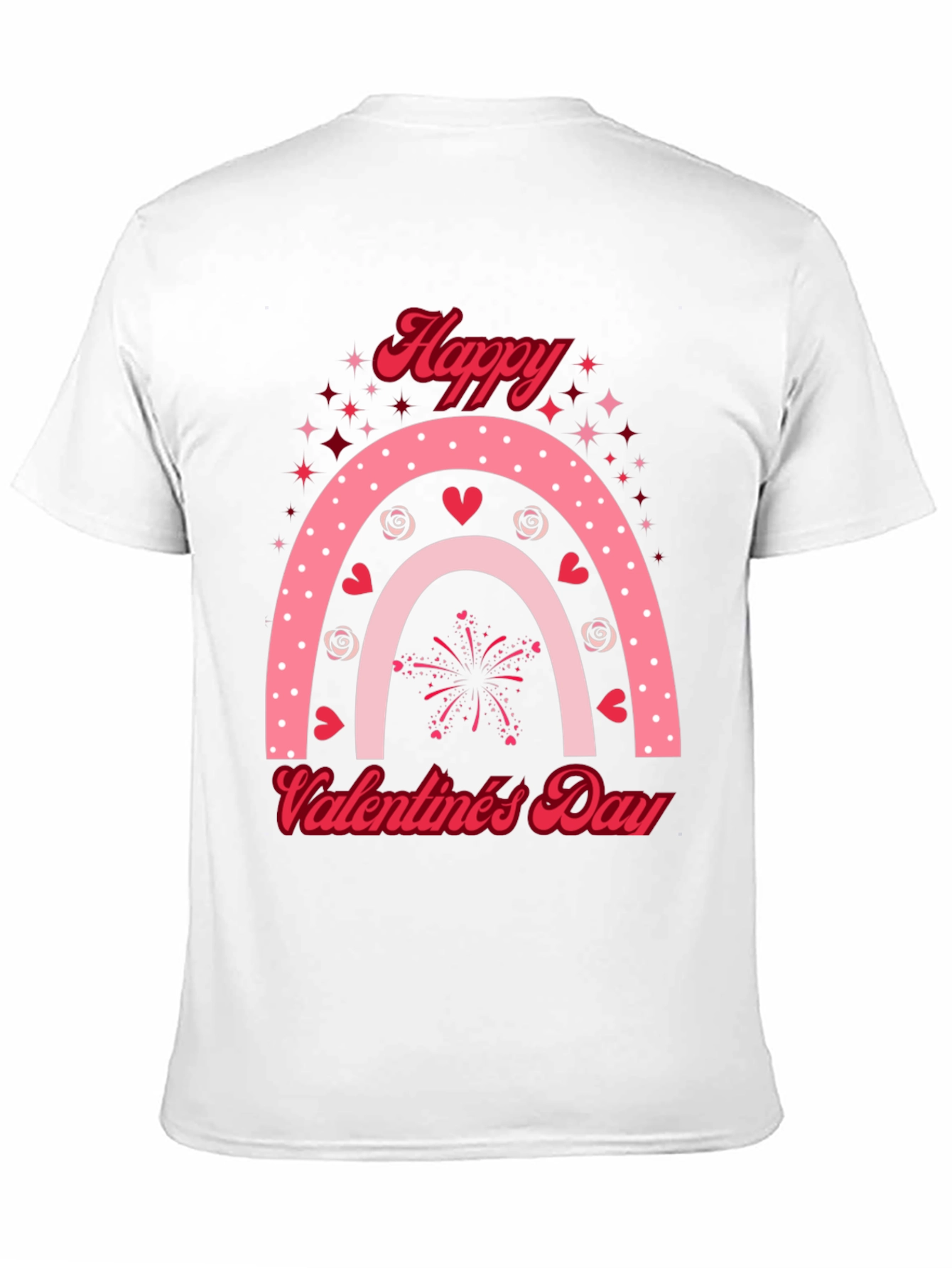 Black Happy Valentine's Day Rainbow T-Shirt view 11