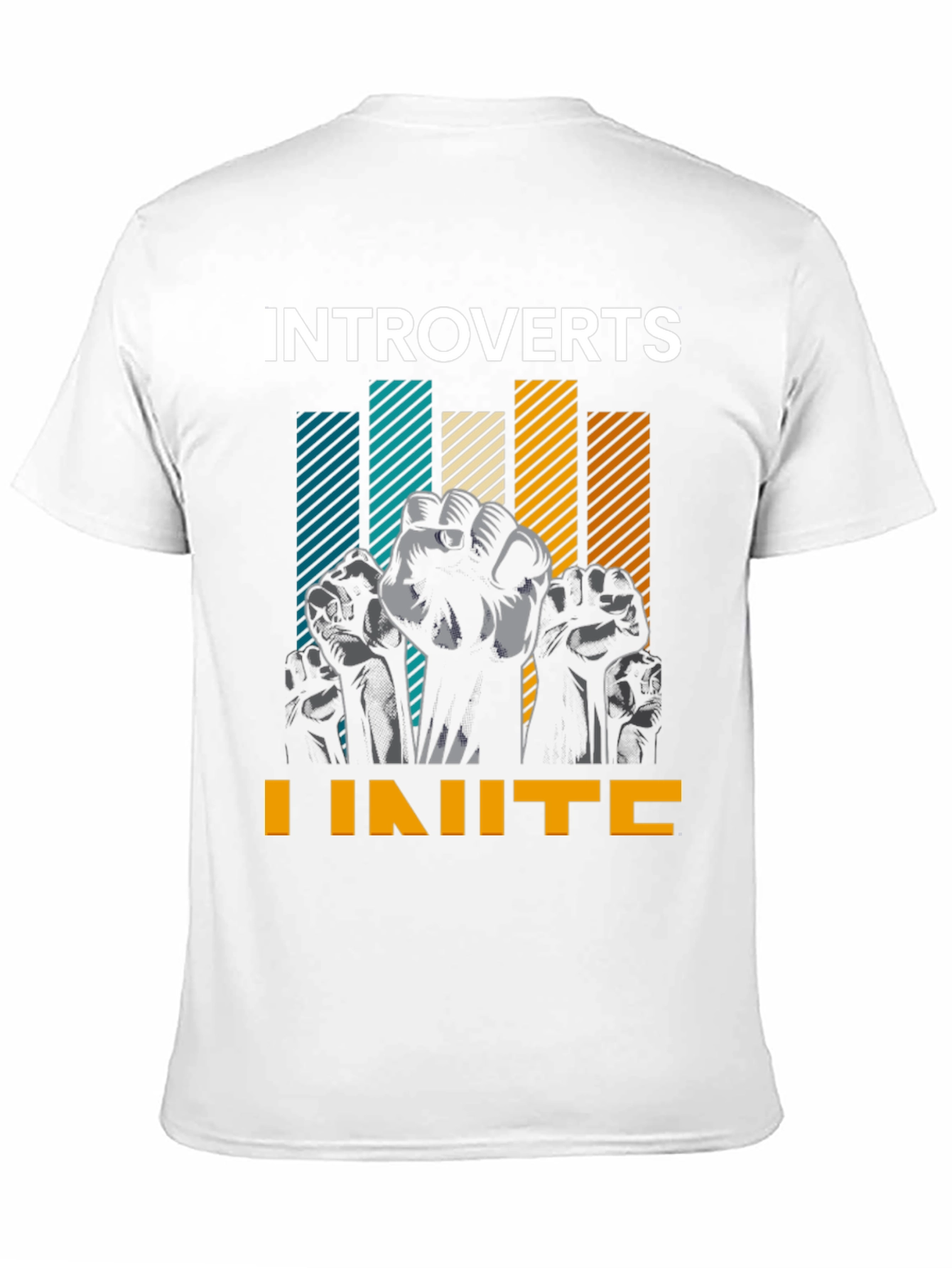 Black Introverts Unite Graphic Tee - Black Cotton T-Shirt view 11
