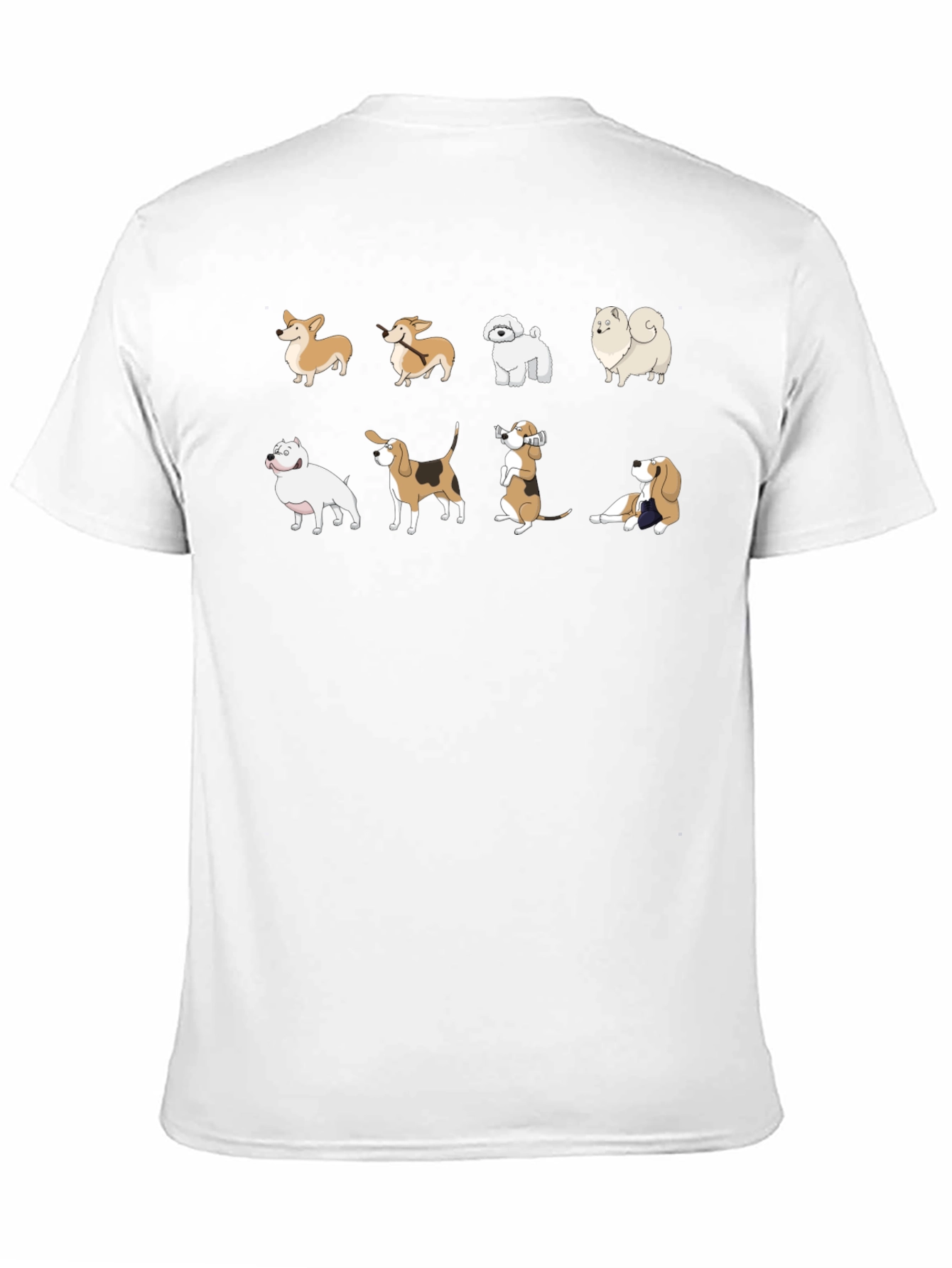 Black Dog Breed Cartoon Graphic T-Shirt view 11
