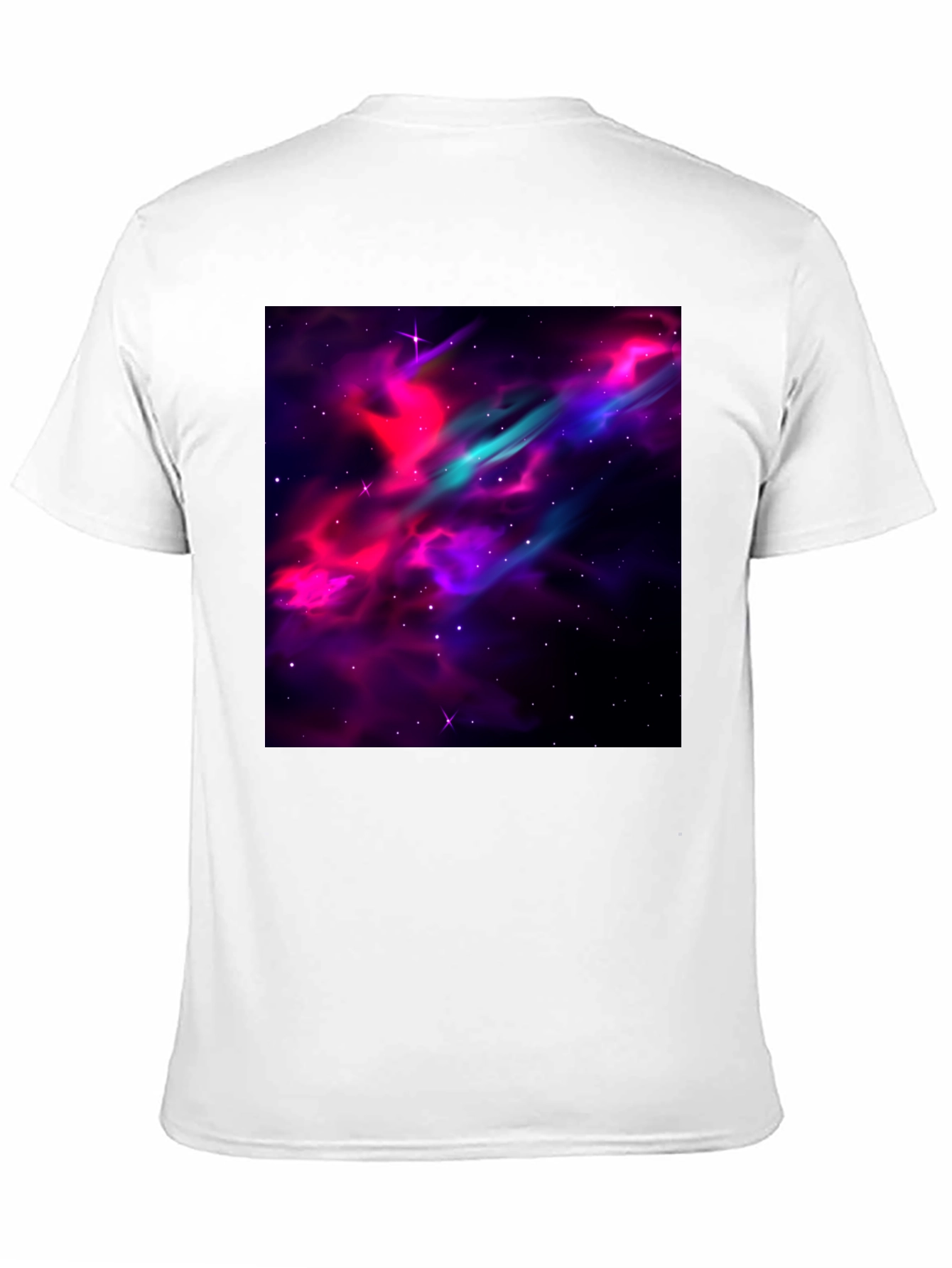 Black Galaxy Print Black T-Shirt - Men's Casual Tee view 11