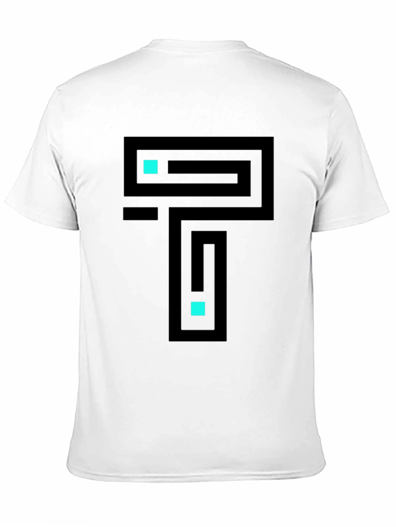 Black Abstract Maze T-Shirt - Casual Cool Graphic Tee view 11