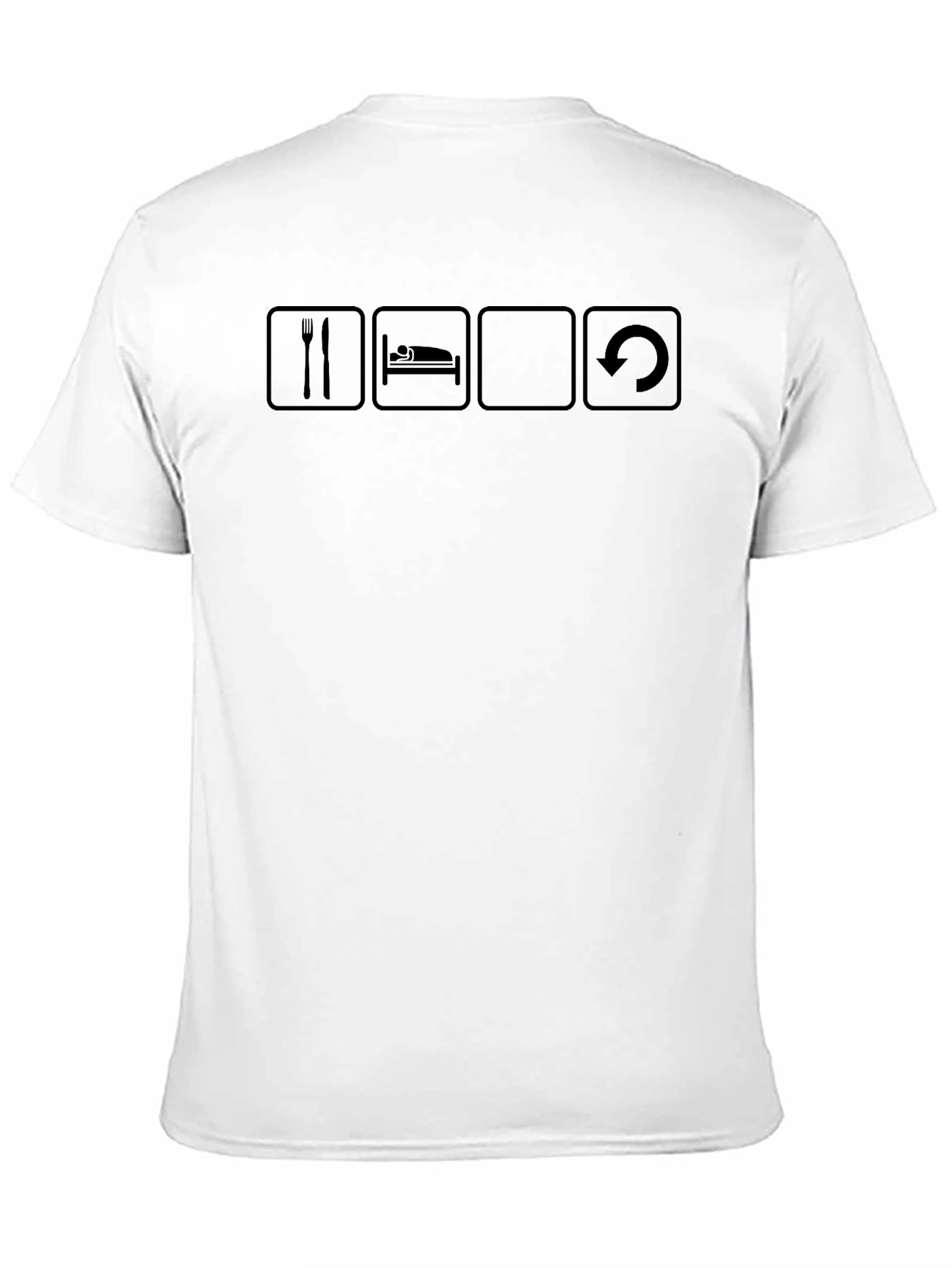 Black Eat Sleep Repeat Funny Graphic Tee - Black Cotton T-Shirt view 11