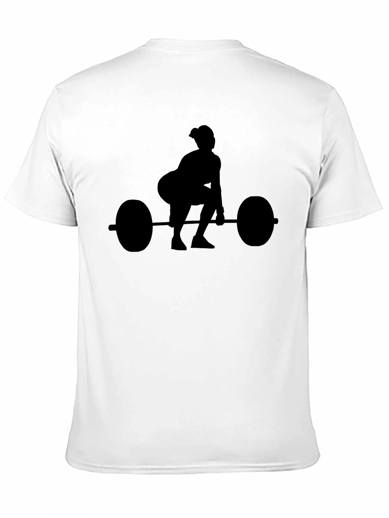 Black Weightlifting Silhouette Black T-Shirt view 11