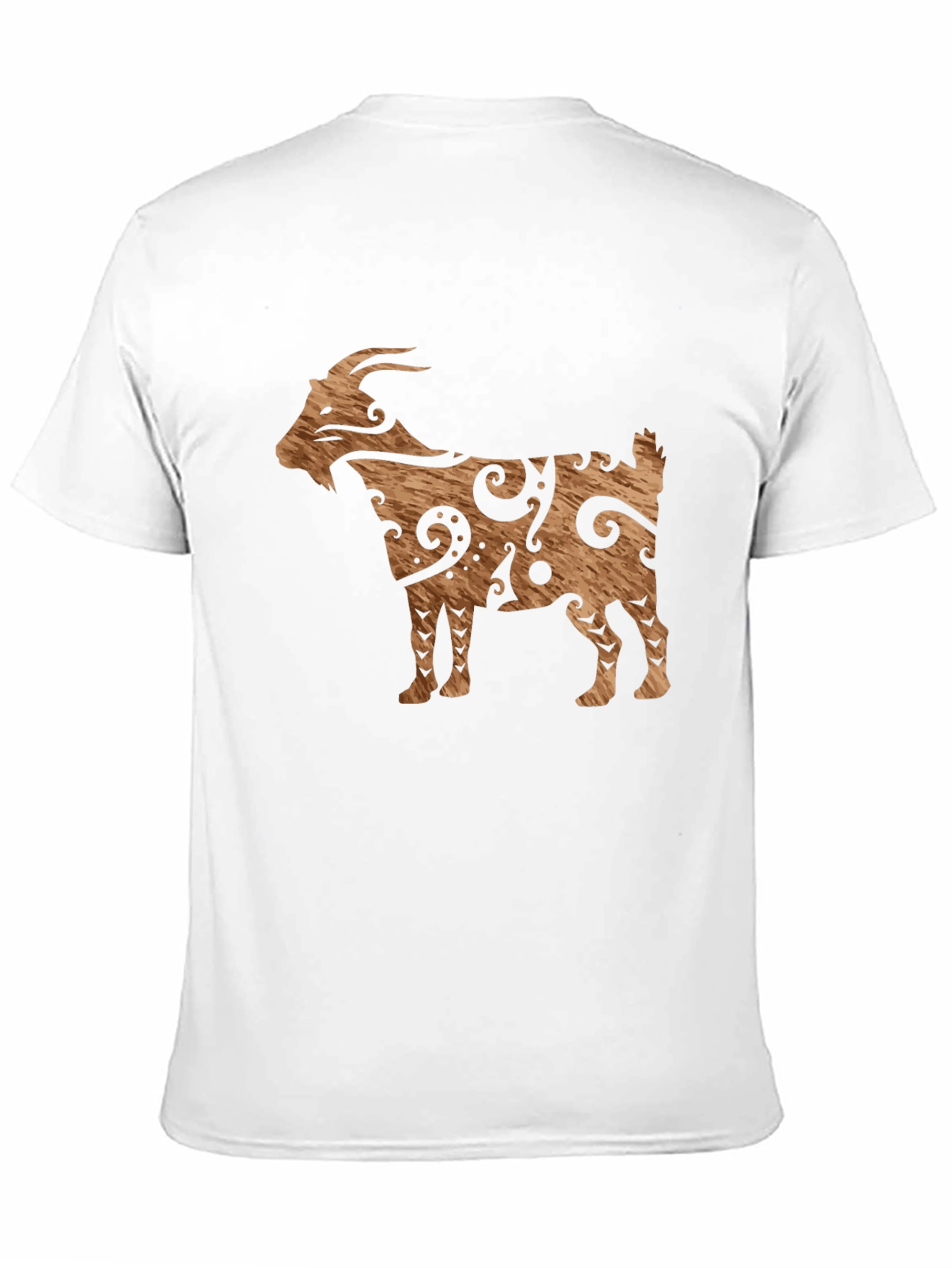 Black Tribal Goat Graphic Tee - Black Cotton Casual view 11