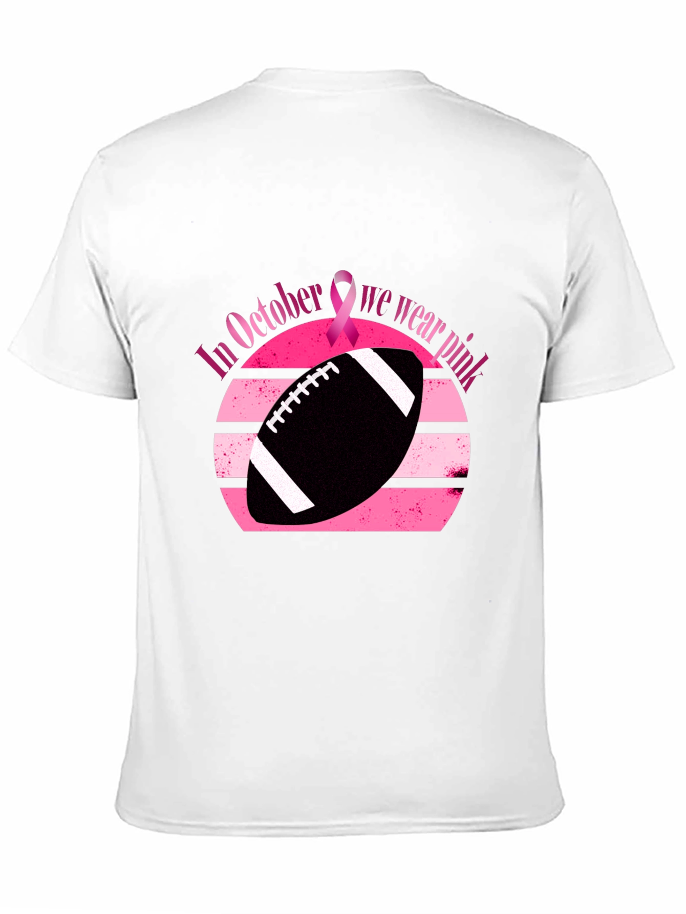 Black October Breast Cancer Awareness Football T-Shirt view 11
