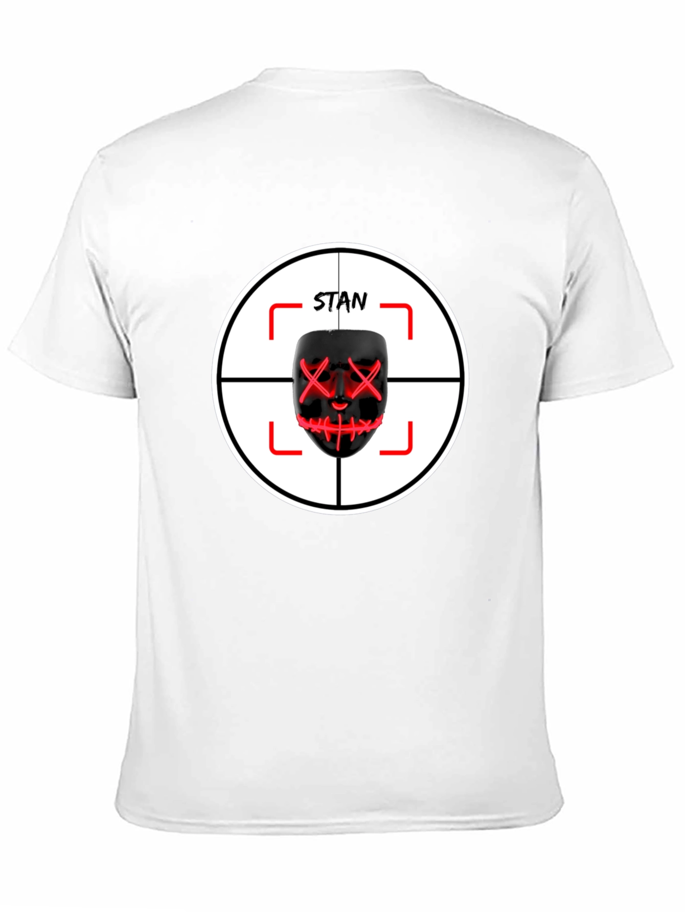 Black Stan Mask T-Shirt: Target Design - Unique Fan Apparel view 11