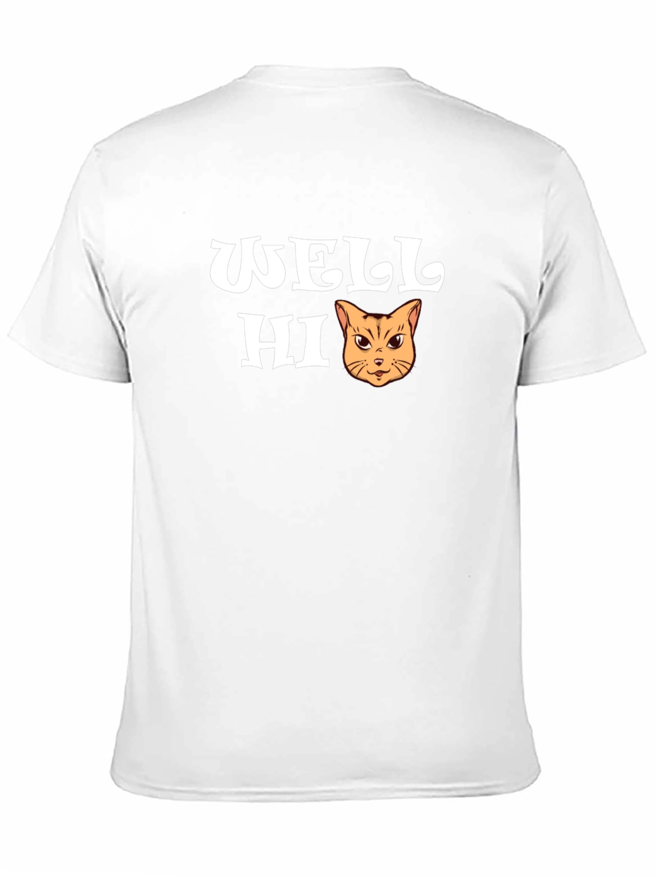 Black Well Hi Funny Cat Graphic T-Shirt view 11