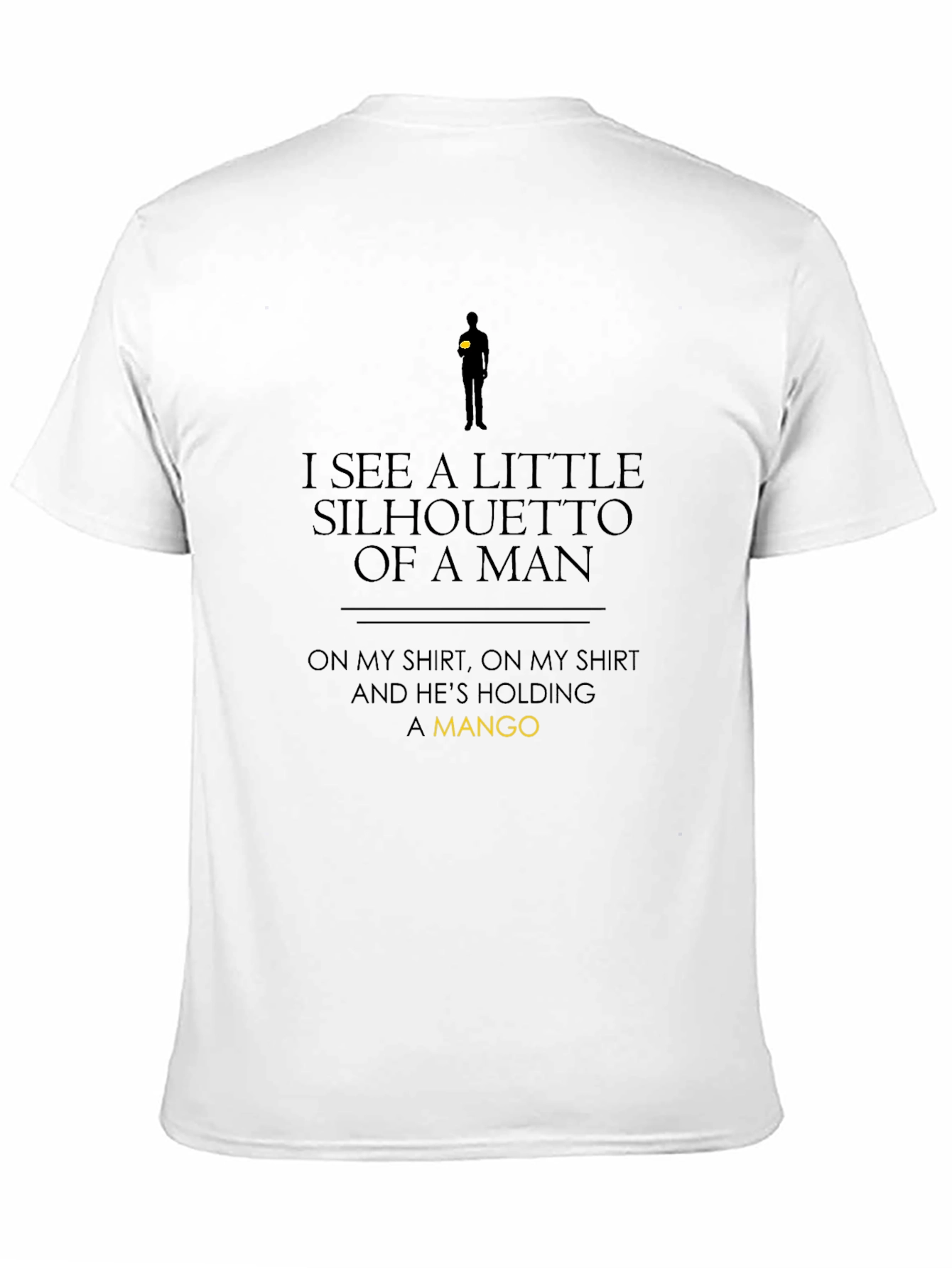 Black Silhouette of a Man Holding Mango Black T-Shirt view 11