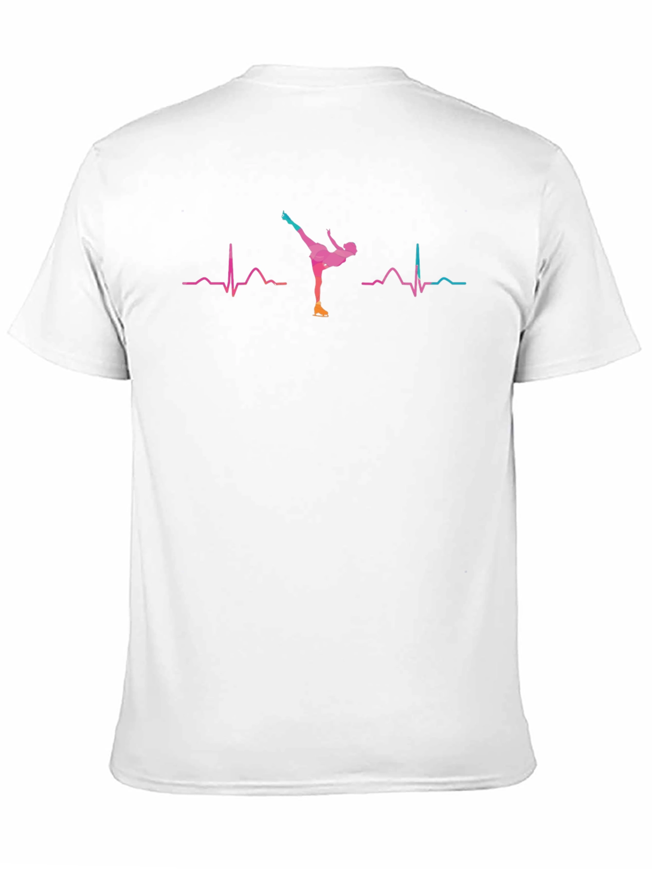 Black Ice Skating Heartbeat T-Shirt - Black view 11