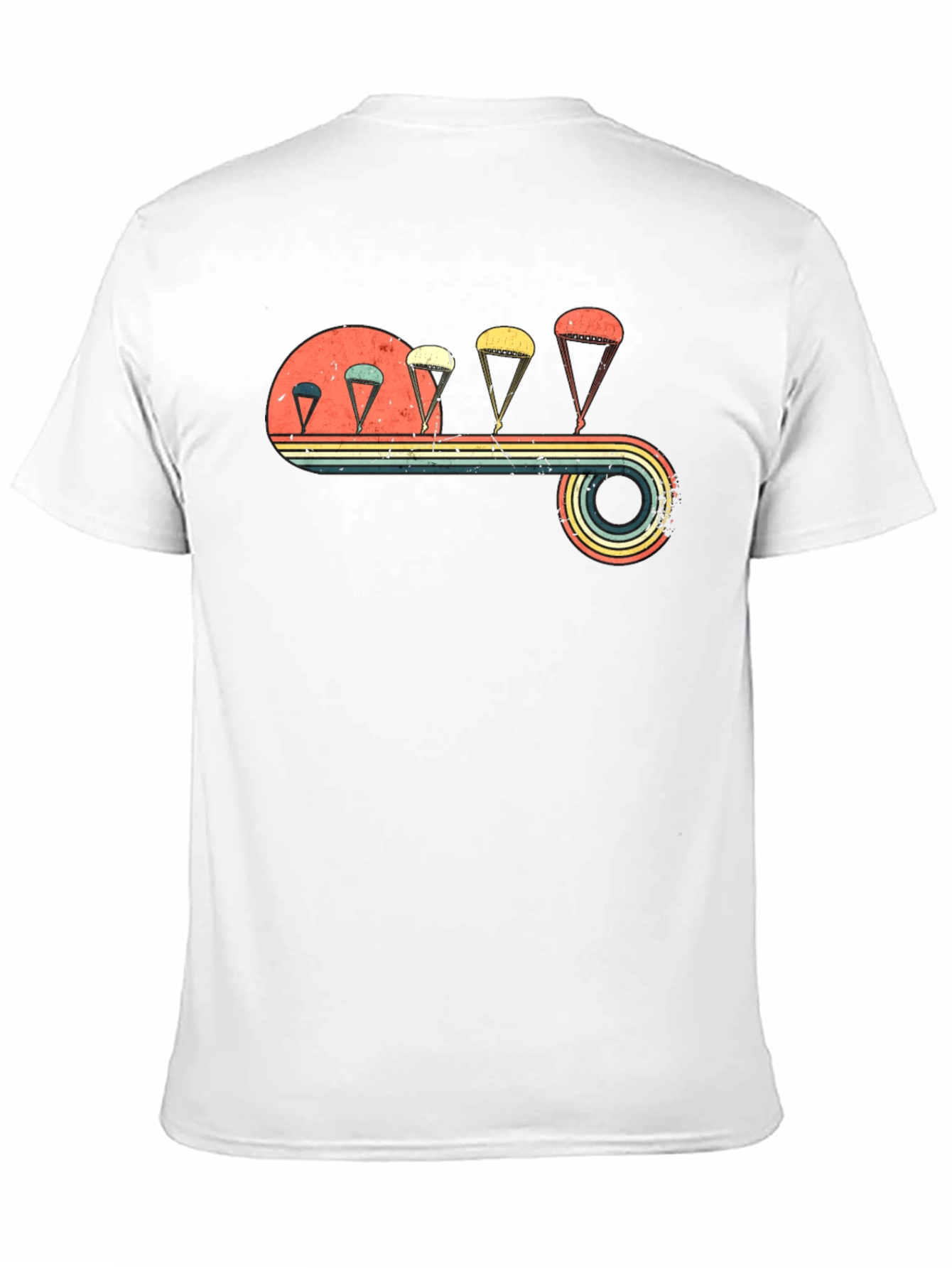 Black Vintage Parachute T-Shirt - Retro Skydiving Design view 11