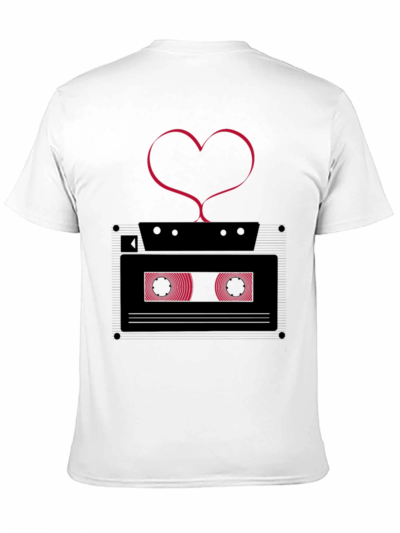 Black Retro Love Cassette Tape Graphic Tee - Men's Black T-Shirt view 11