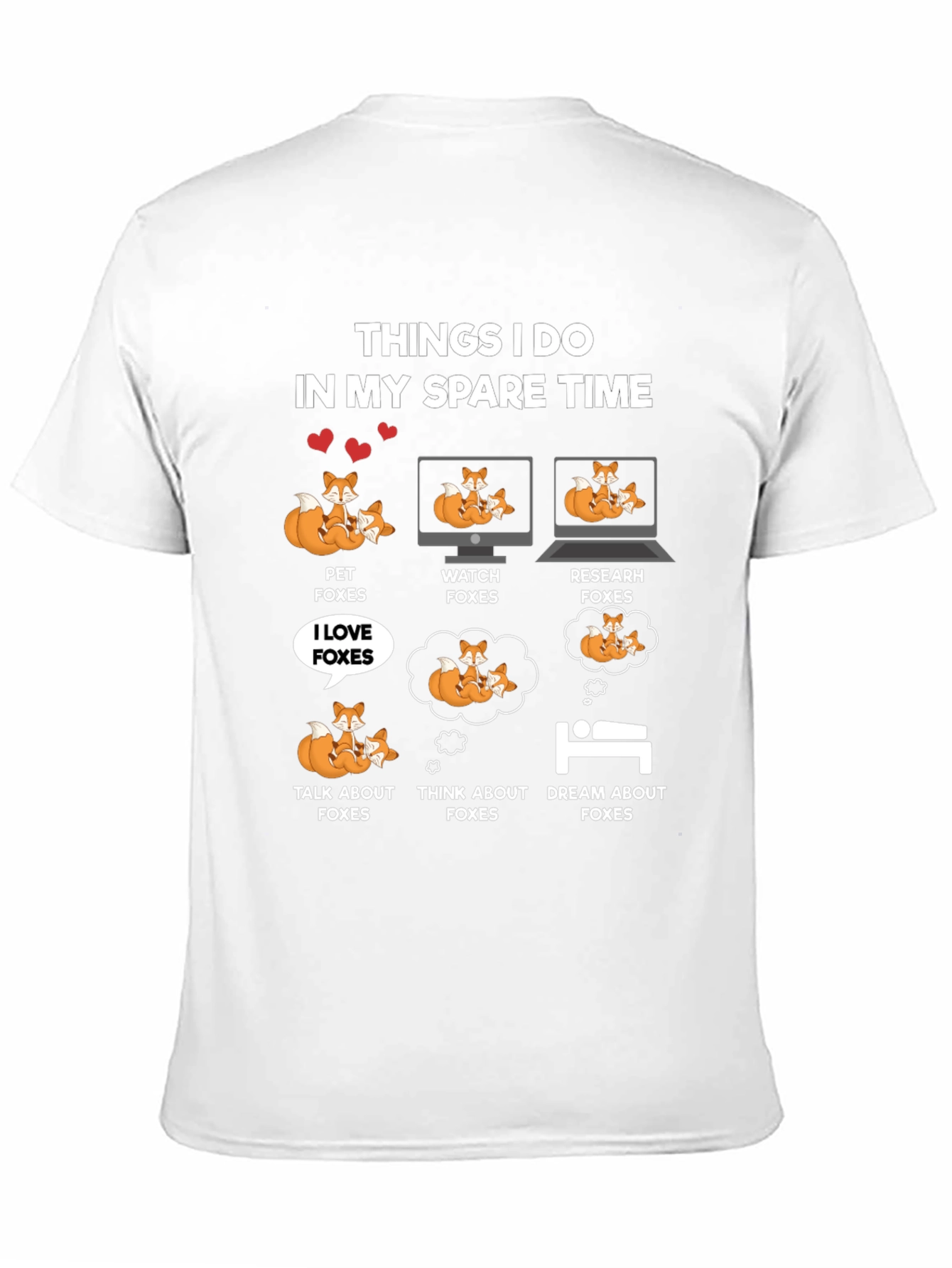 Black Funny Fox Lover T-Shirt - Spare Time Activities view 11