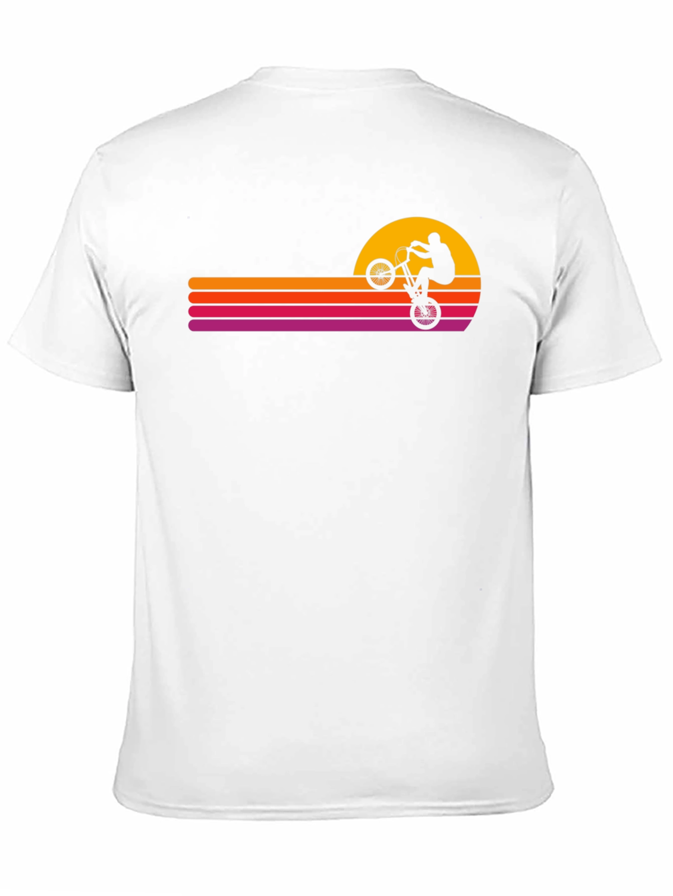 Black Retro Sunset BMX Rider Graphic Tee view 11
