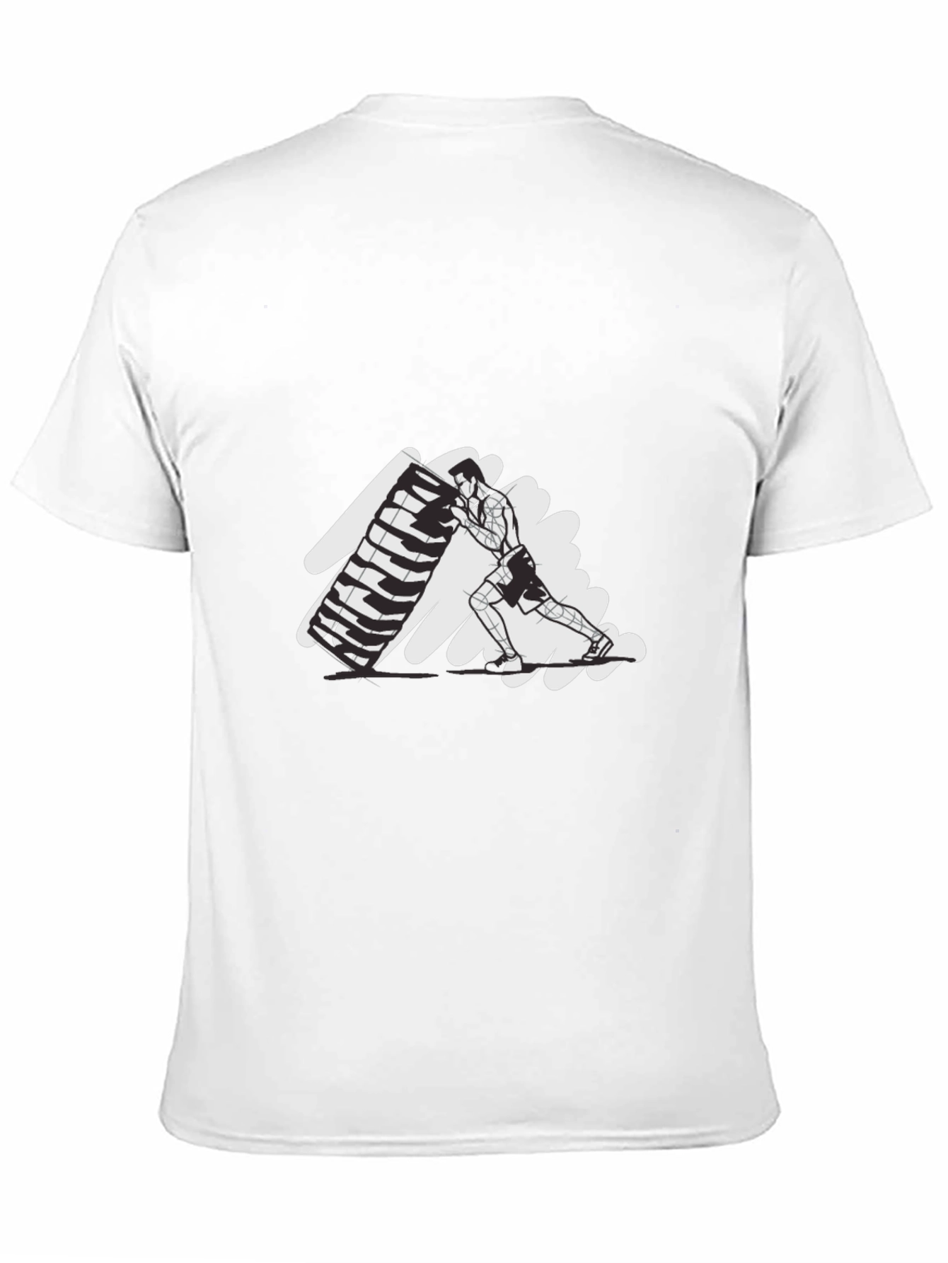 Black Men's Black Graphic Tee - Weightlifting Design view 11