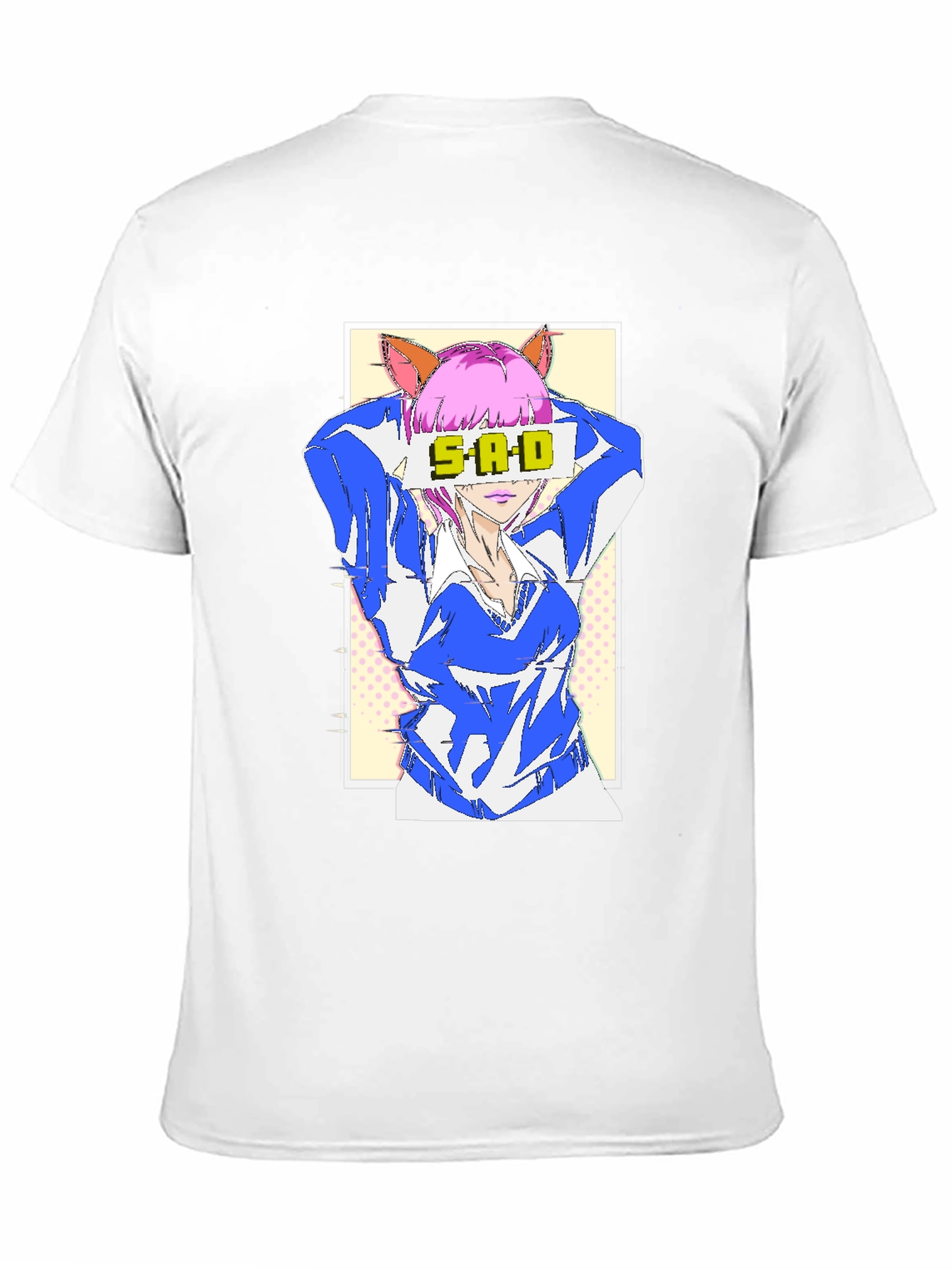Black Anime SAD T-Shirt - Unisex Graphic Tee view 11