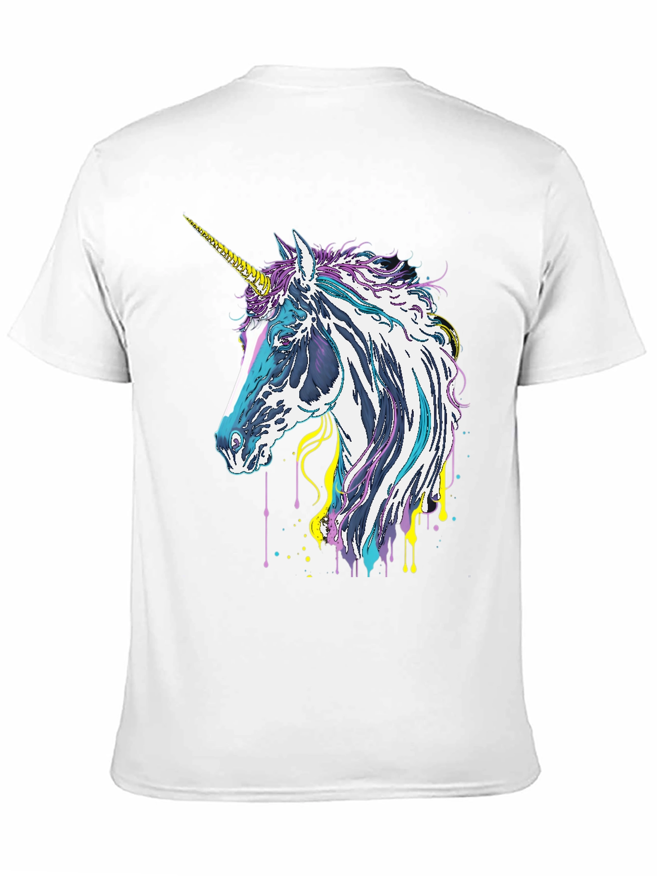 Black Unicorn Graphic Tee - Black Cotton Casual Shirt view 11