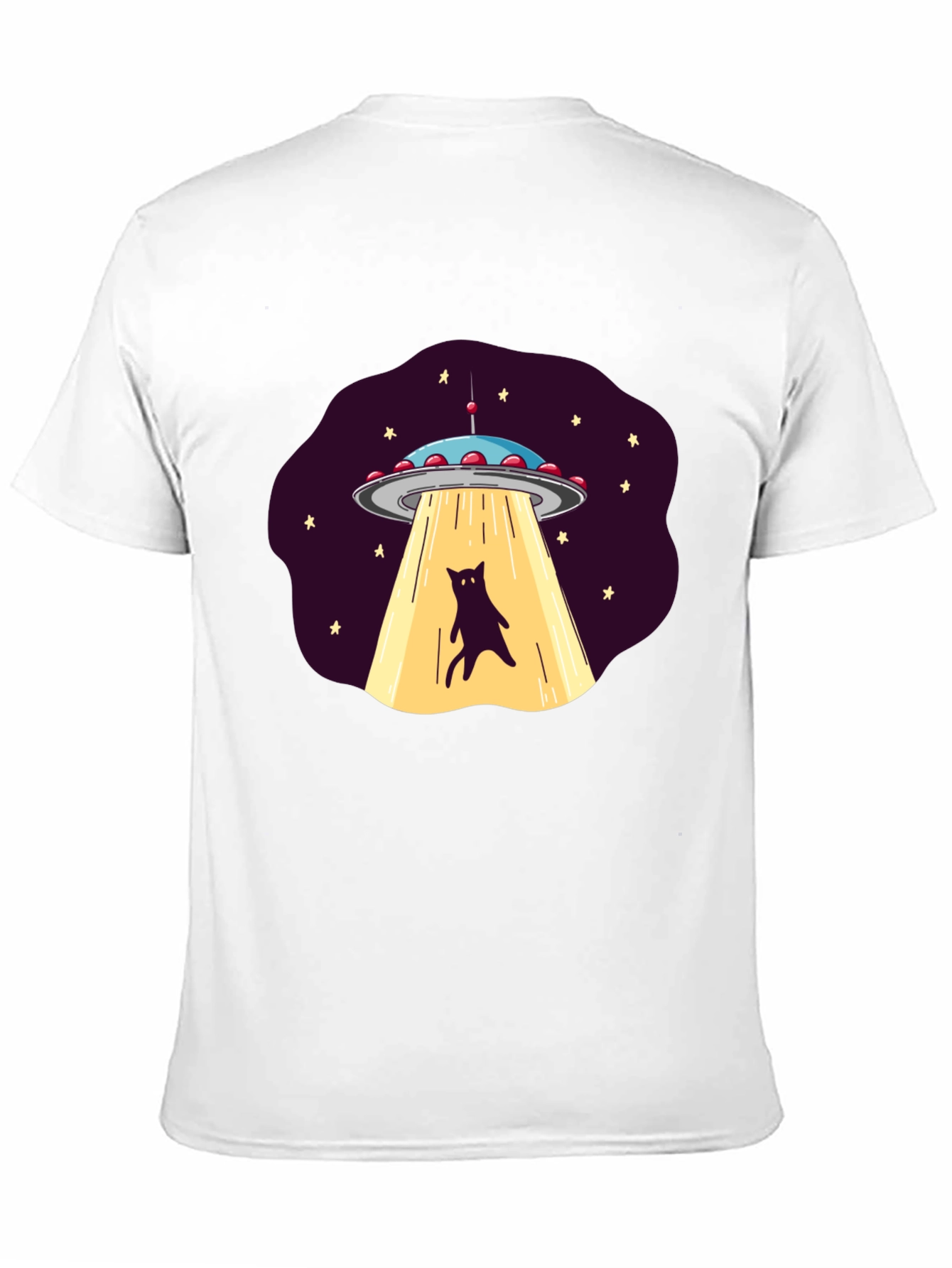 Black Alien Cat Abduction Graphic Tee view 11