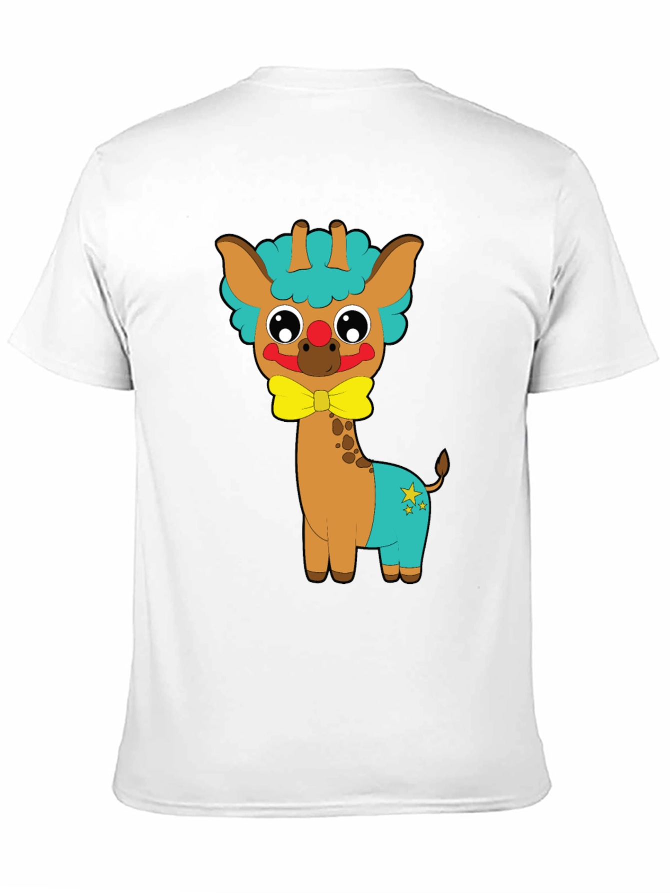 Black Cute Giraffe Clown Graphic Tee view 11