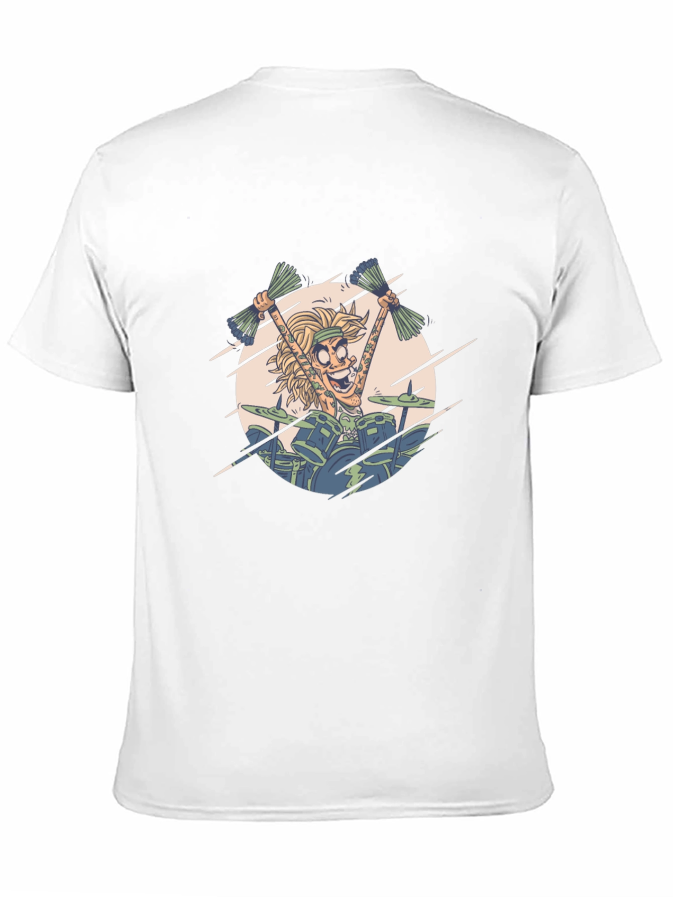 Black Cartoon Drummer Graphic Tee view 11