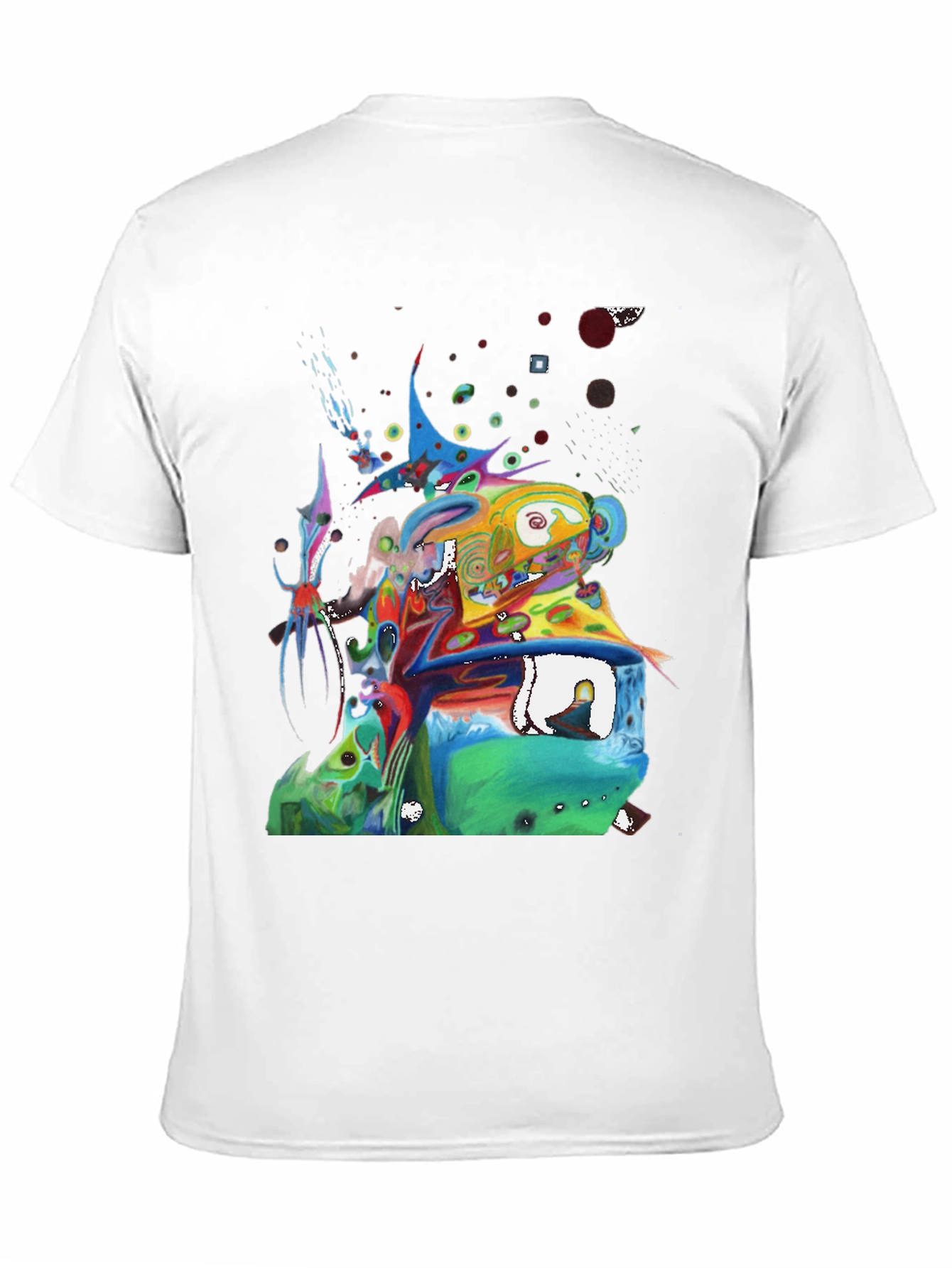 Black Abstract Art Graphic Tee - Men's Black T-Shirt view 11