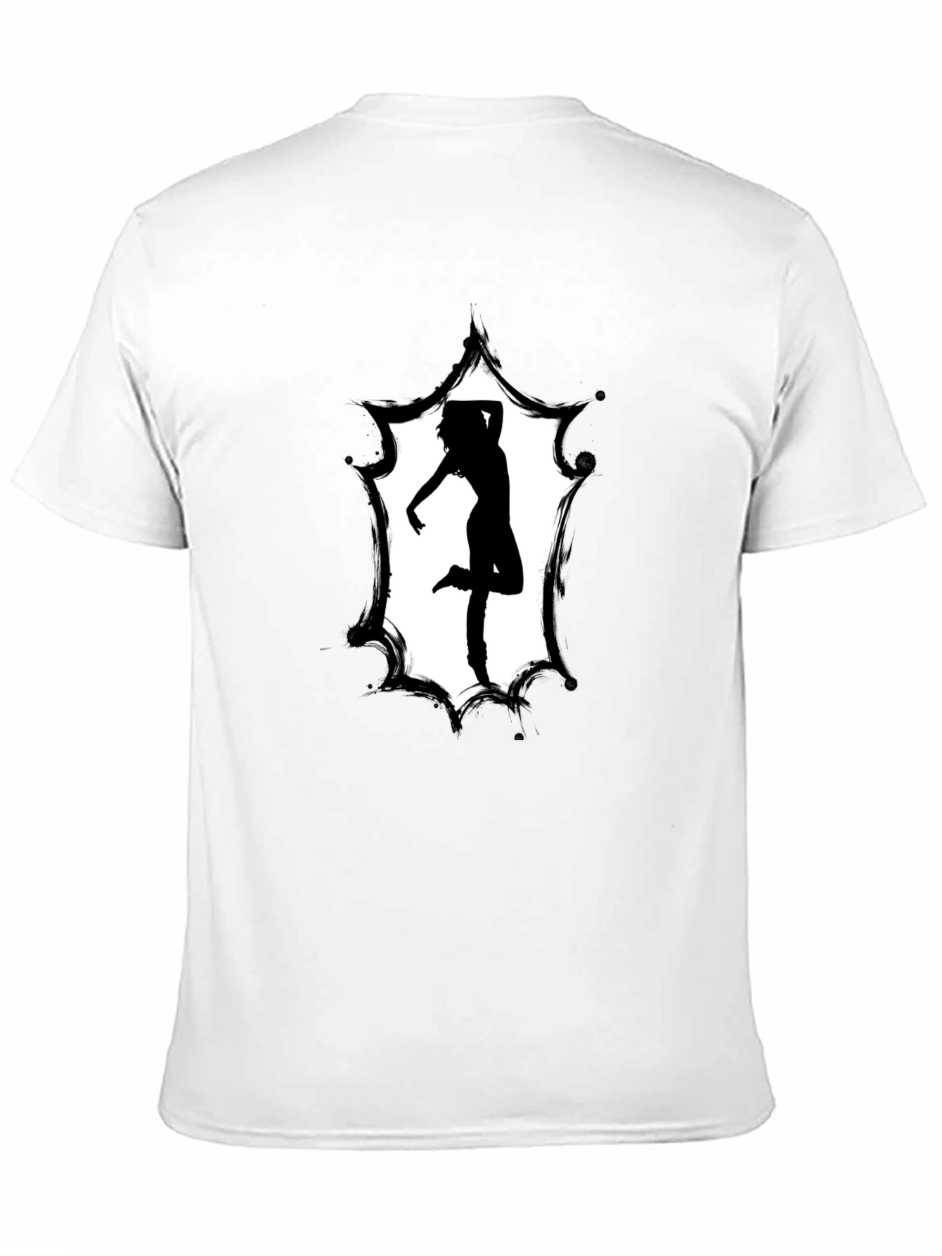 Black Silhouette Dancer Graphic Tee - Modern Black T-Shirt view 11