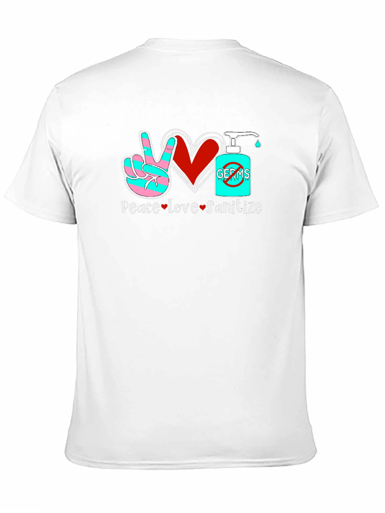 Black Peace Love Sanitize Graphic T-Shirt view 11