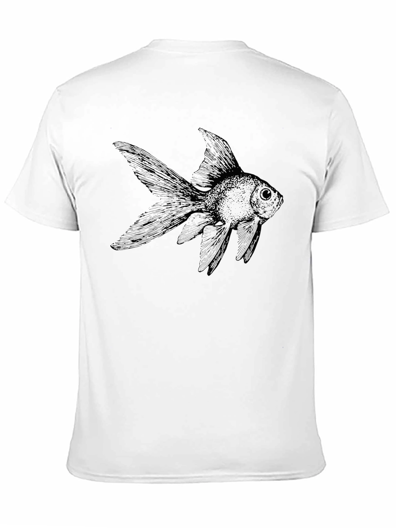 Black Black T-Shirt with Goldfish Graphic view 11