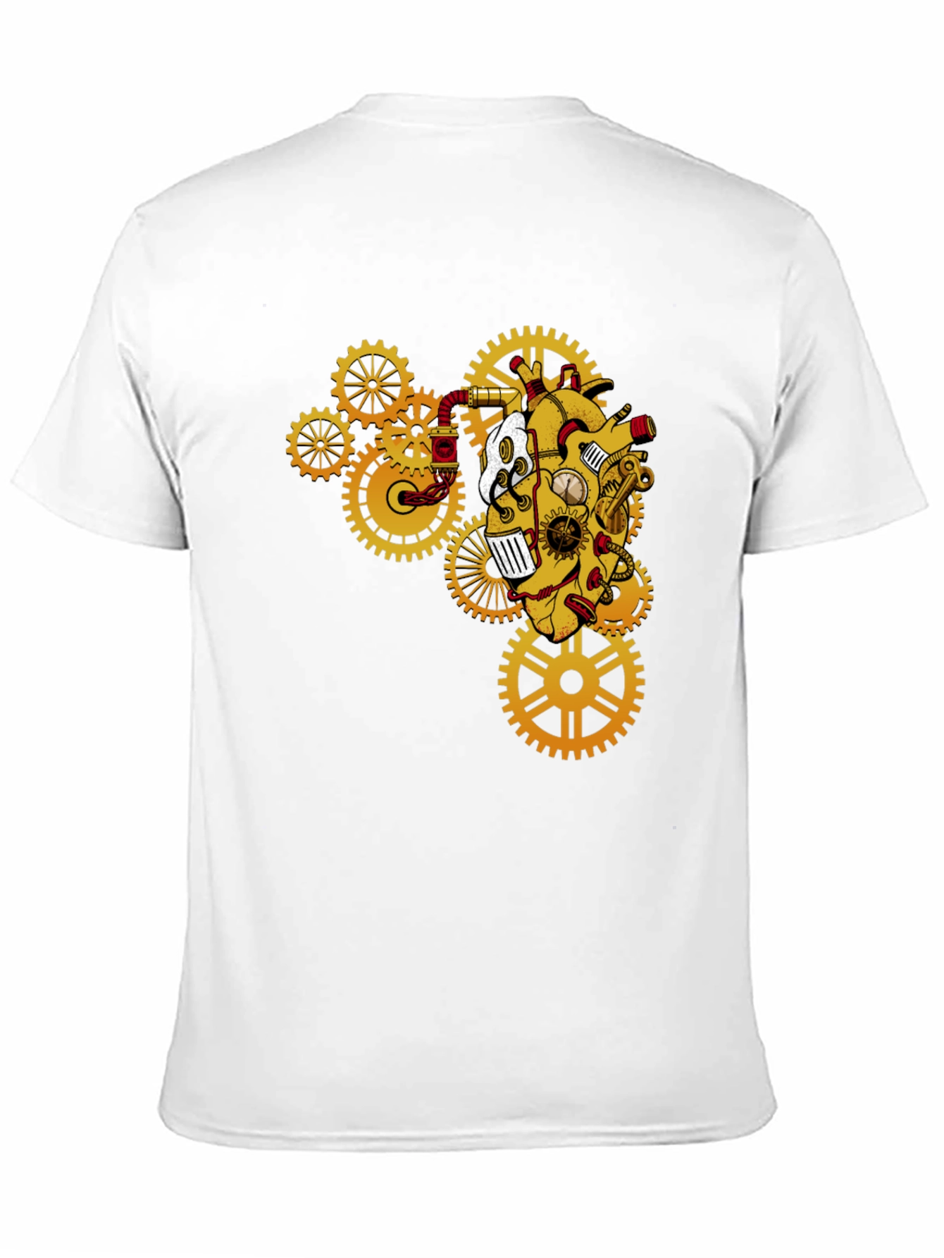 Black Steampunk Heart Gear T-Shirt view 11