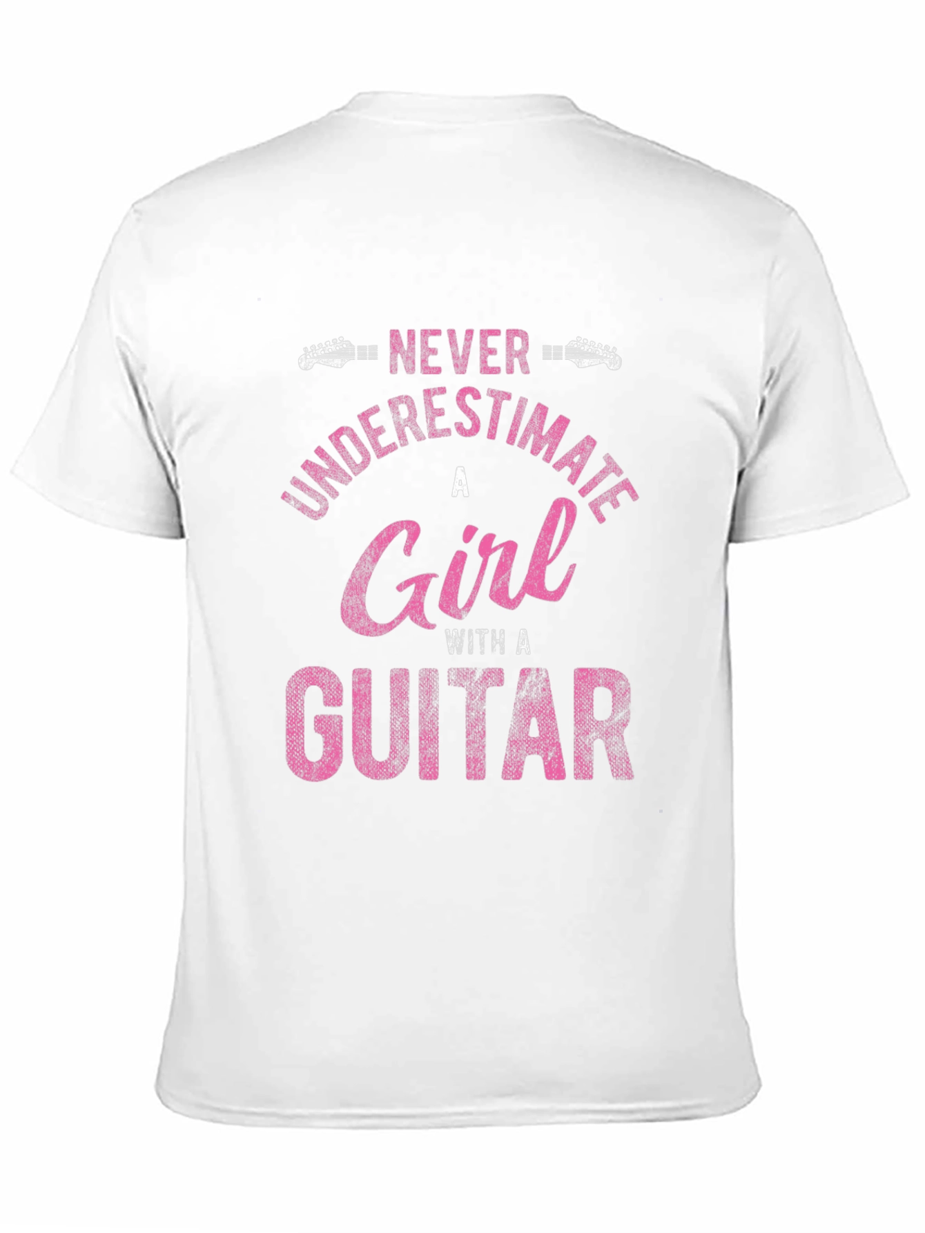 Black Never Underestimate A Girl Guitar T-Shirt view 11