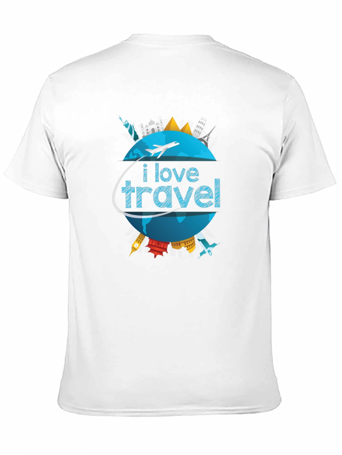 I Love Travel World Landmarks Graphic T-Shirt - 11