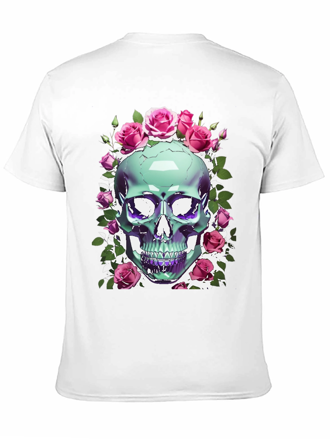 Black Skull & Roses Graphic Tee view 11