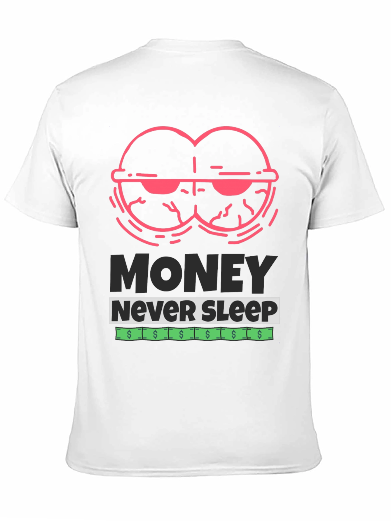 Black Money Never Sleep Graphic T-Shirt view 11