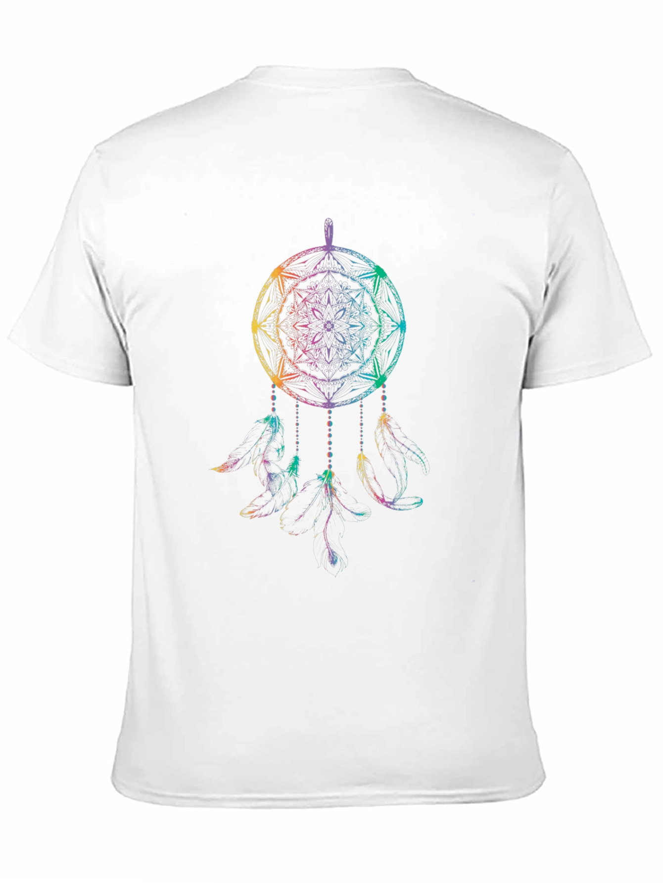 Black Rainbow Dreamcatcher Graphic Tee - Men's Black T-Shirt view 11