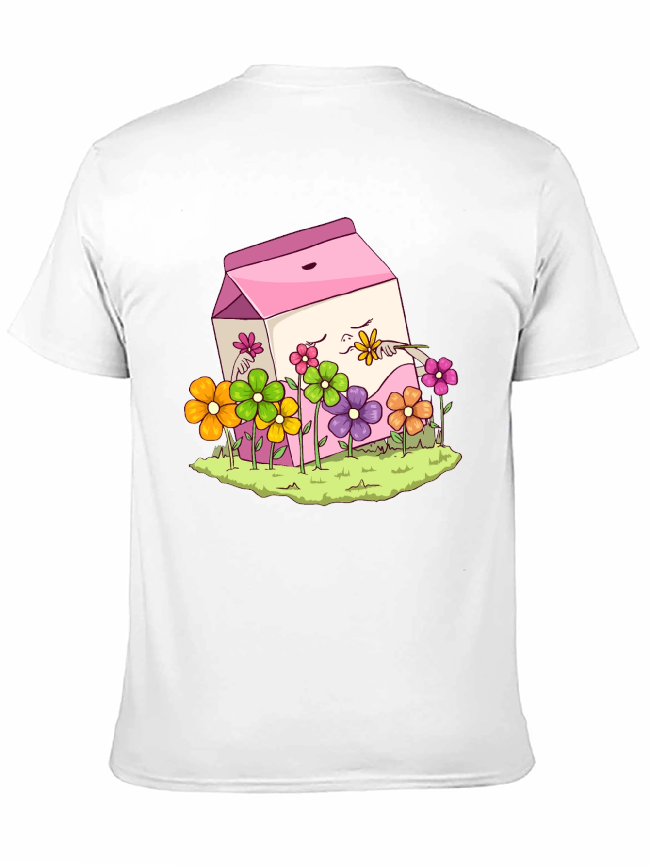 Black Cute Milk Carton & Flowers Graphic Tee view 11