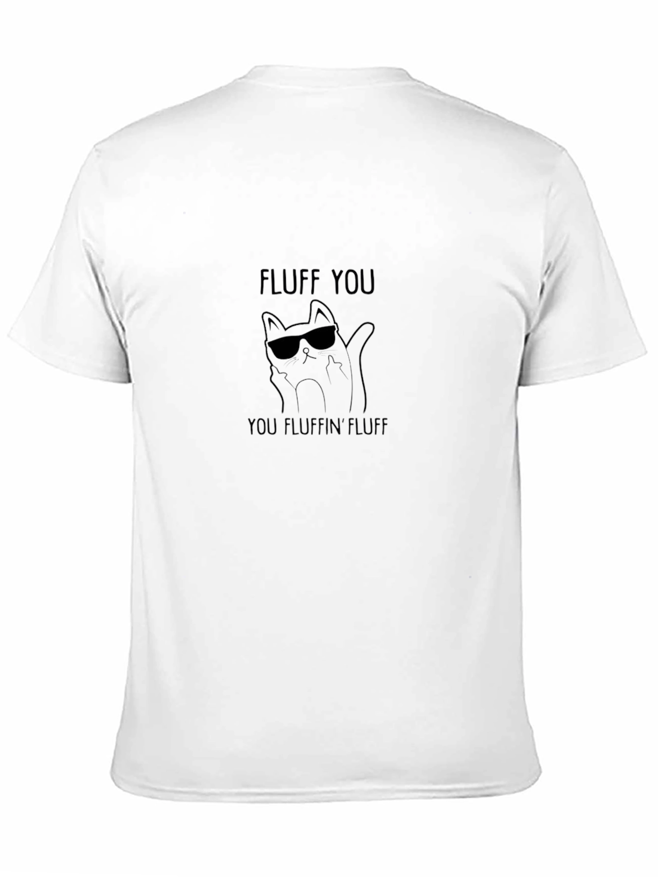 Black Fluff You Funny Cat T-Shirt - Cool Kitty Tee view 11