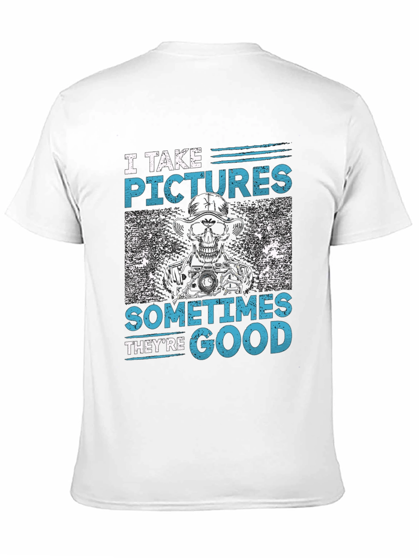 Black Funny Photographer Skeleton Graphic T-Shirt view 11