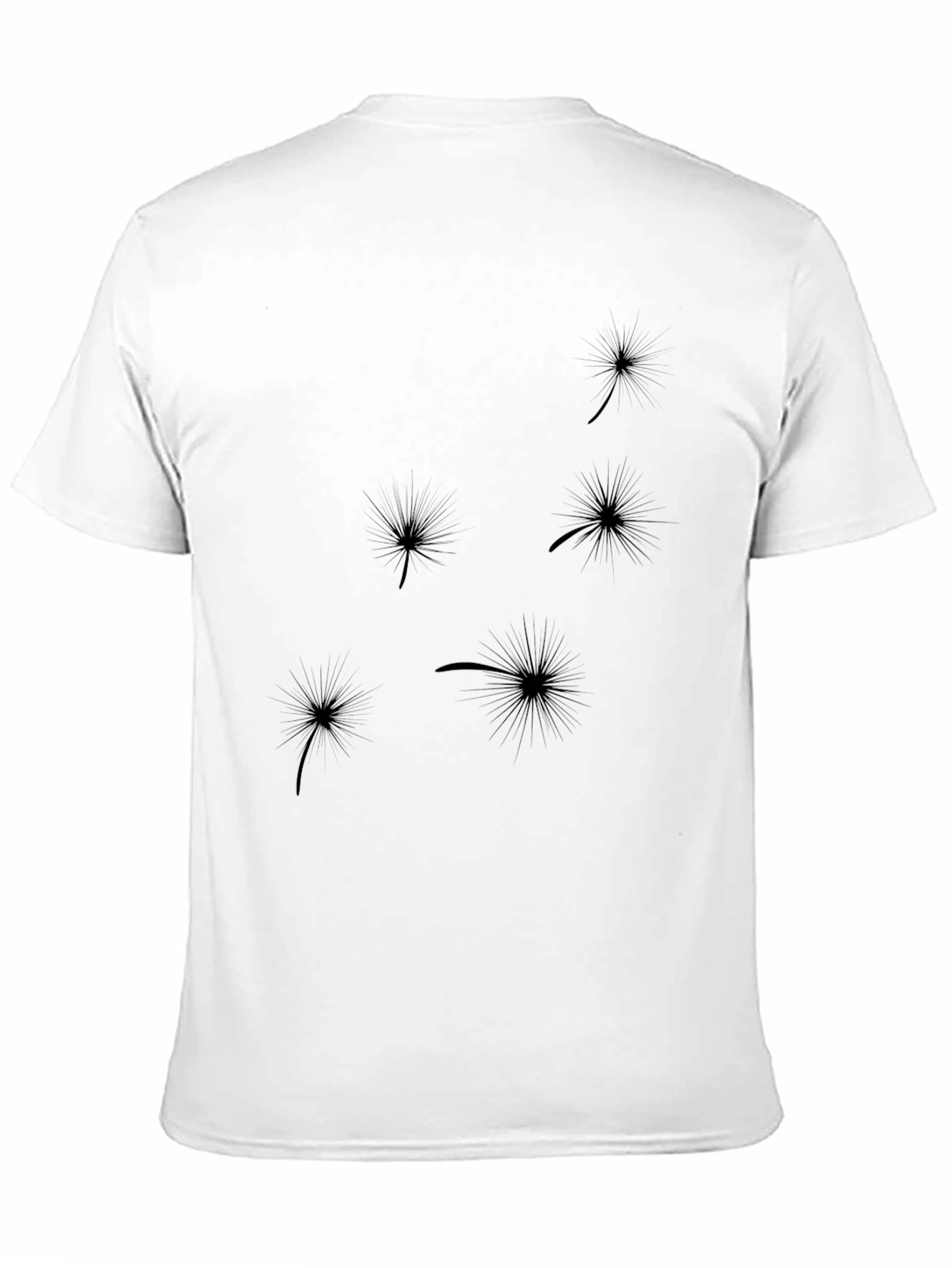 Black Stylish Black Dandelion Print T-Shirt view 11