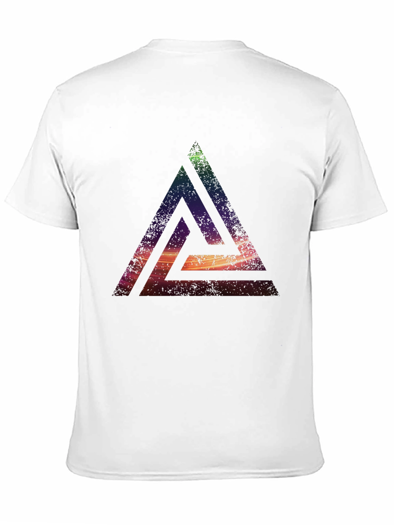 Abstract Triangle Graphic T-Shirt - Casual Black Tee - 11