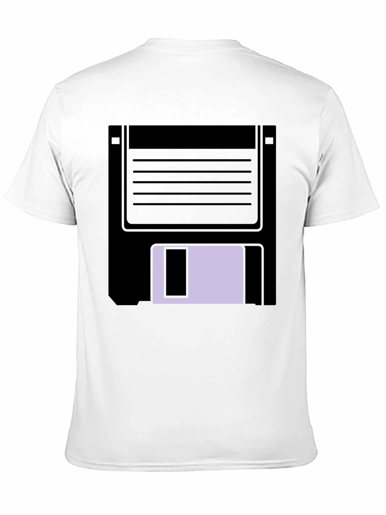 Black Retro Floppy Disk Graphic Tee - Black Casual T-Shirt view 11