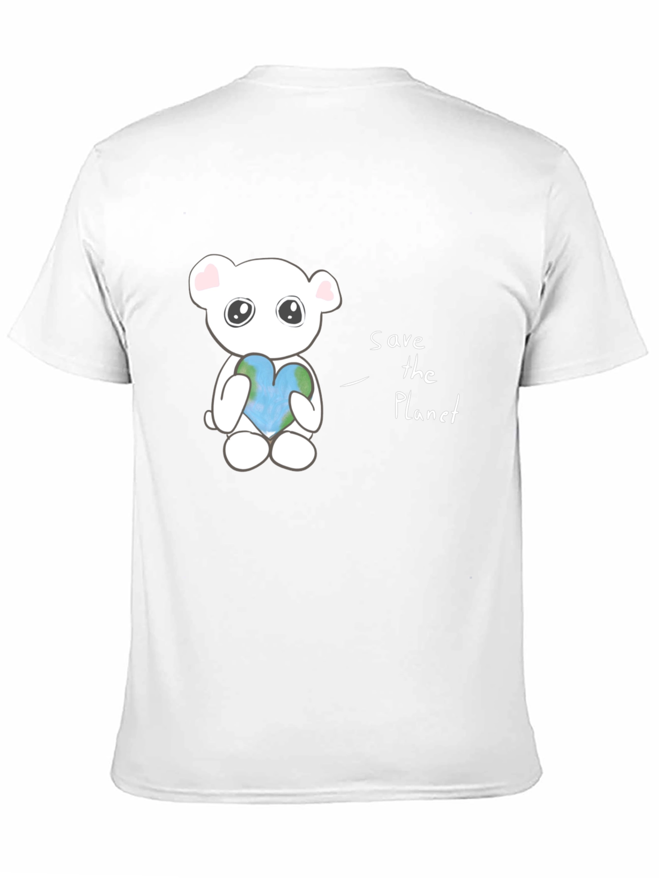 Black Save the Planet Bear T-Shirt - Black, Eco-Friendly Design view 11