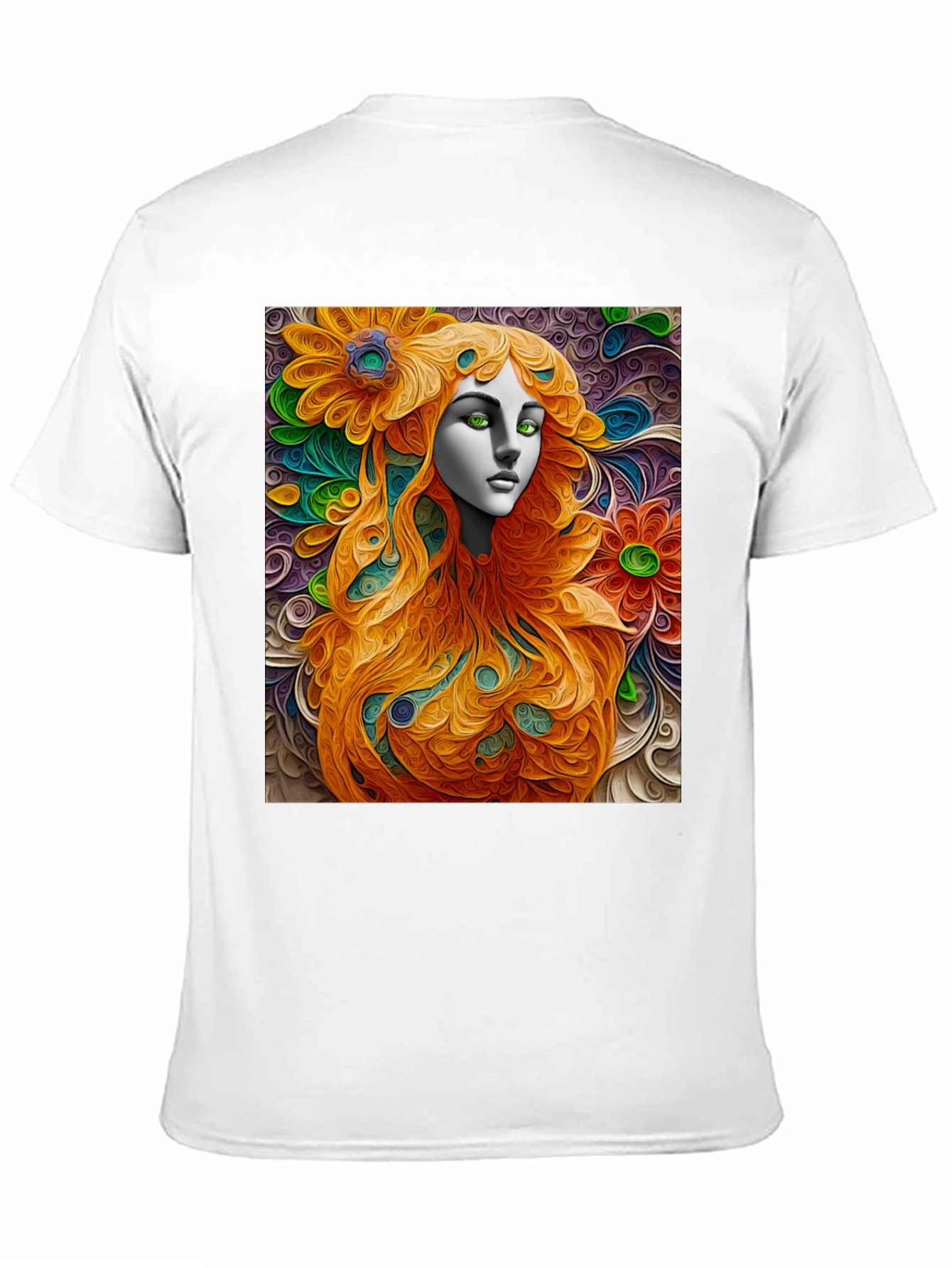 Black Abstract Floral Woman Graphic Tee - Artistic Style view 11