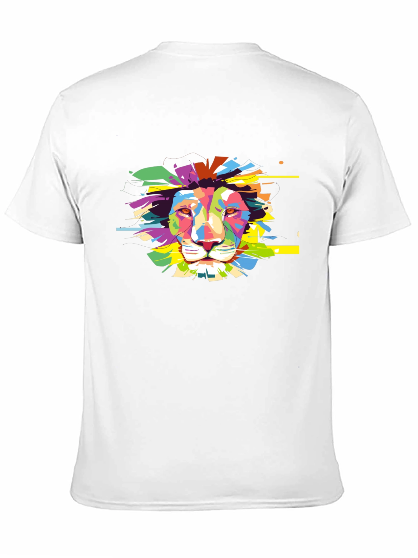 Black Colorful Lion Graphic Black T-Shirt view 11
