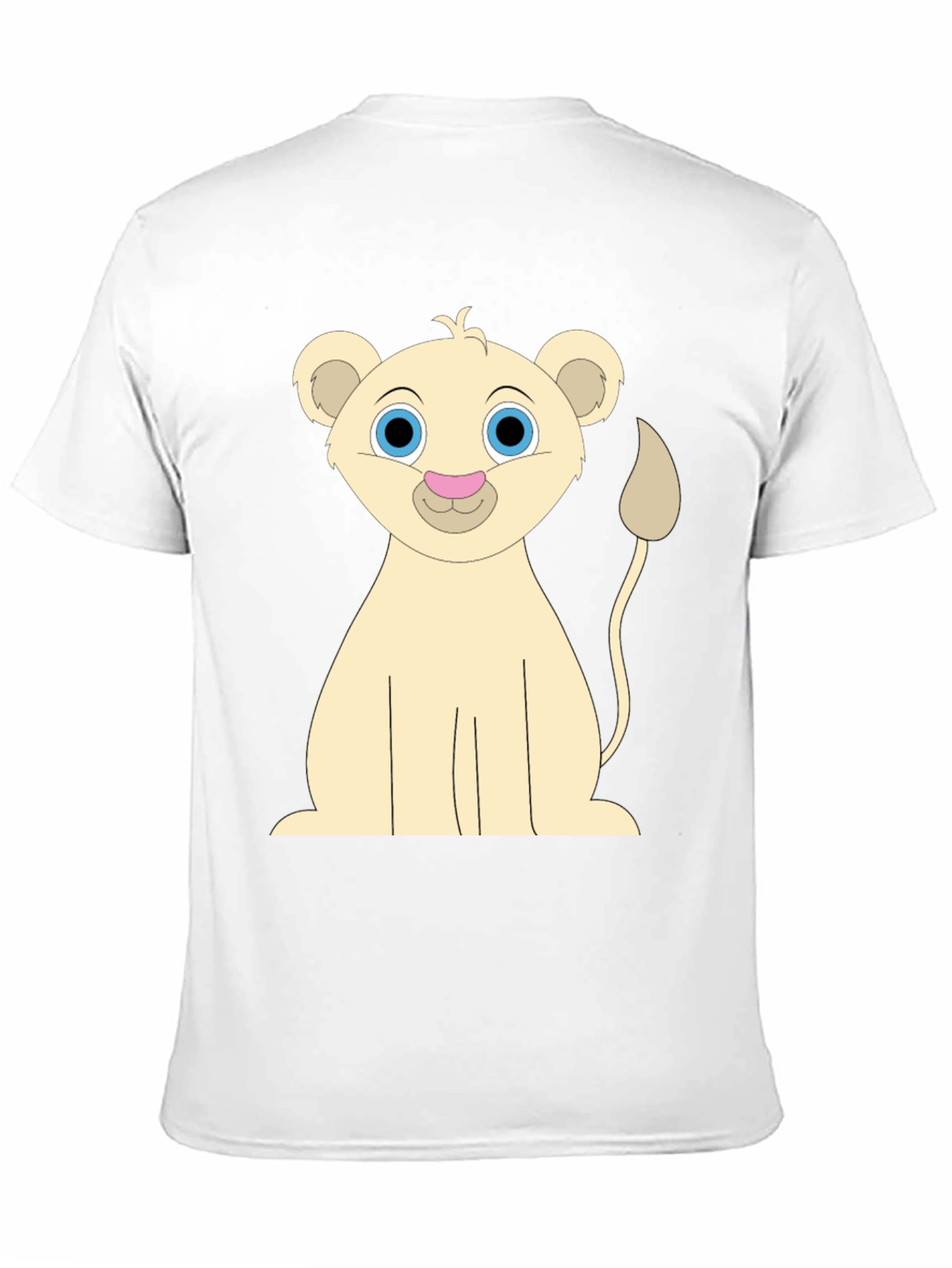 Black Cute Cartoon Lion Black T-Shirt view 11
