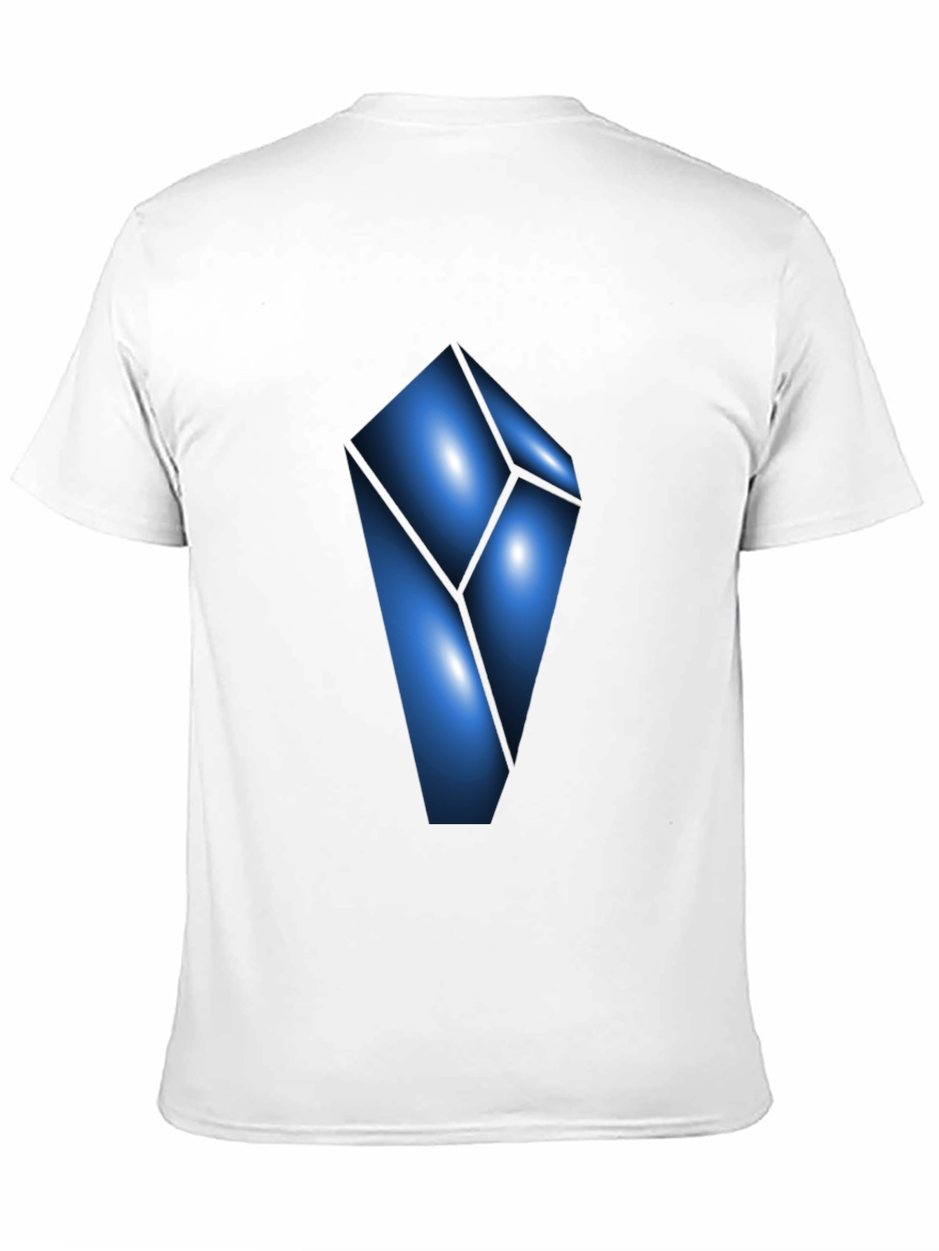 Black Abstract Blue Crystal Graphic T-Shirt - Modern Design view 11