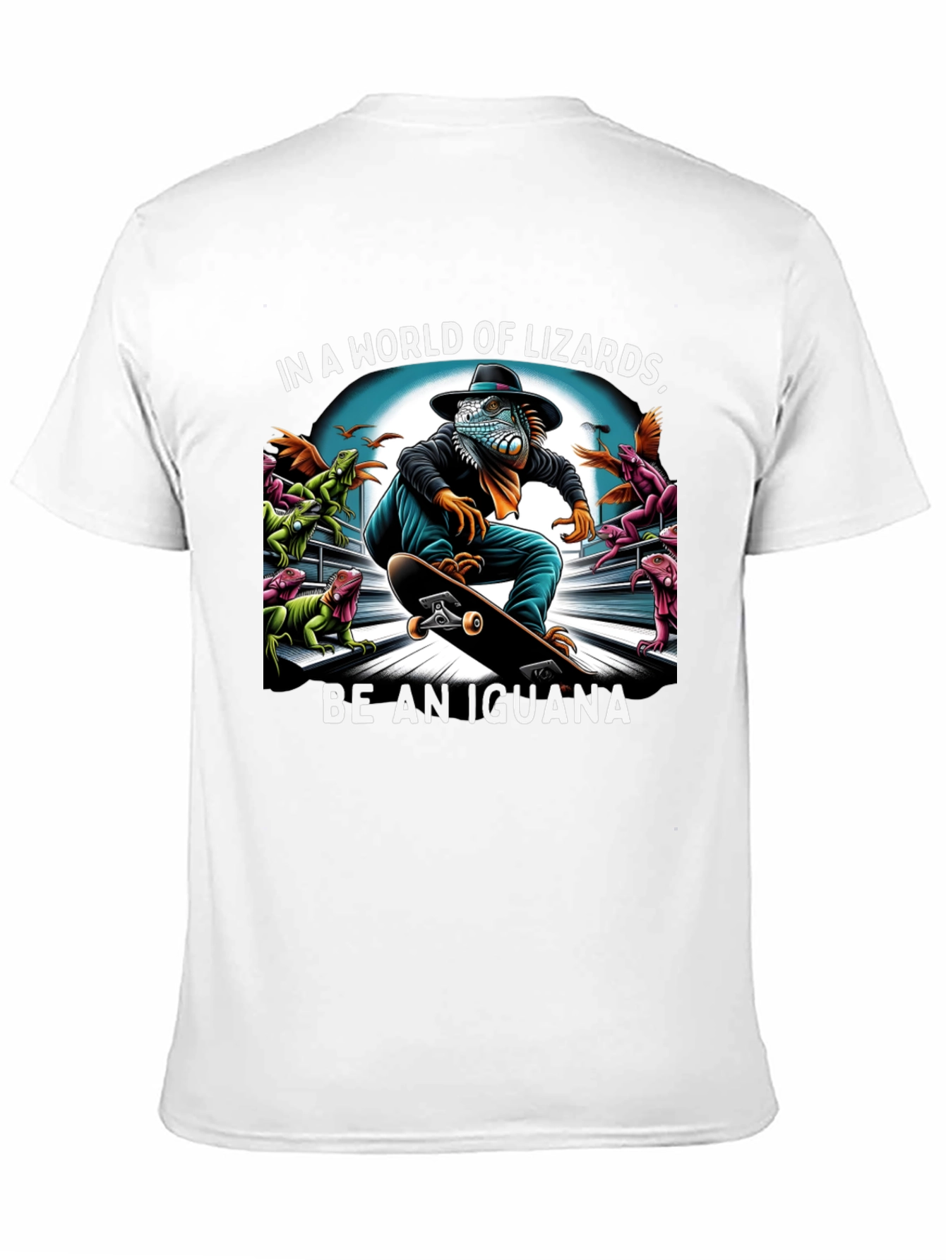 Black Iguana Skateboard T-Shirt - Be an Iguana! view 11