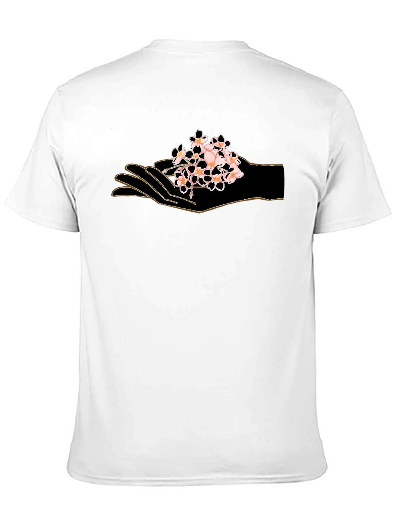 Black Hand Holding Flowers Graphic T-Shirt view 11